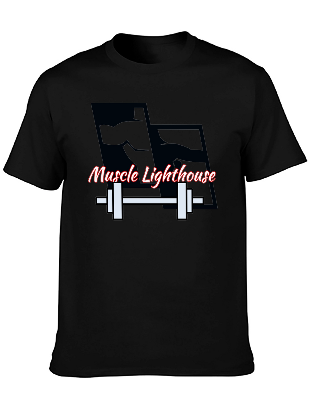 Muscle Lighthouse Mens Black T-Shirt Gym