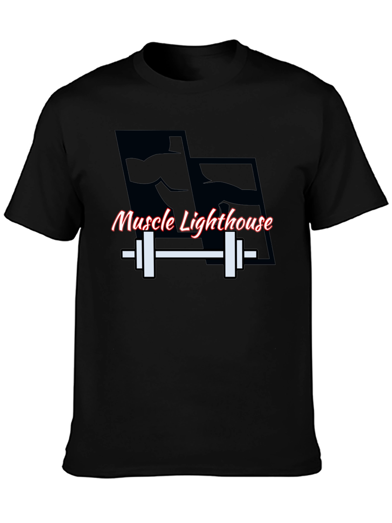 Muscle Lighthouse Mens Black T-Shirt Gym