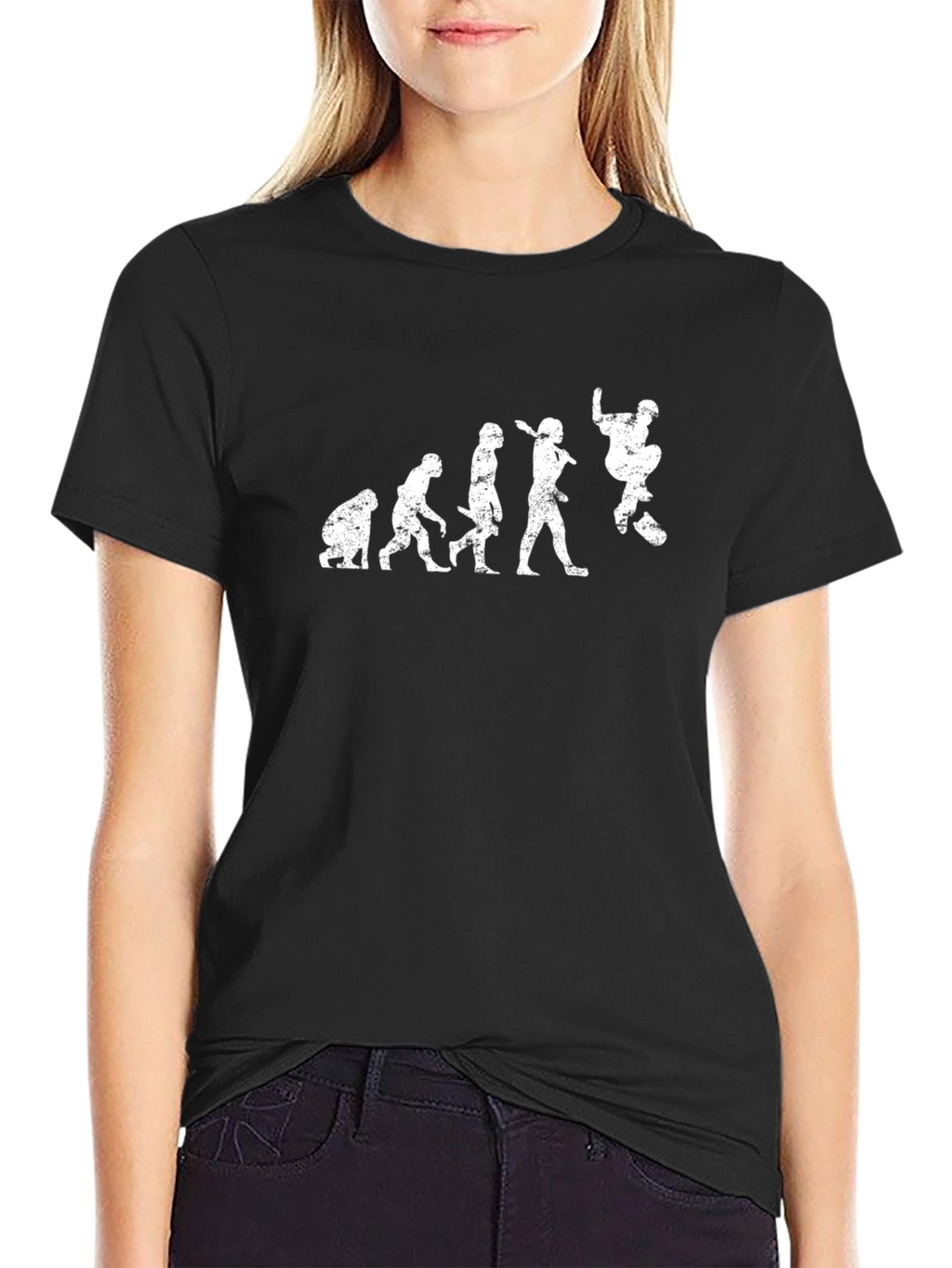 Skateboard Evolution T-Shirt - Black Graphic Tee