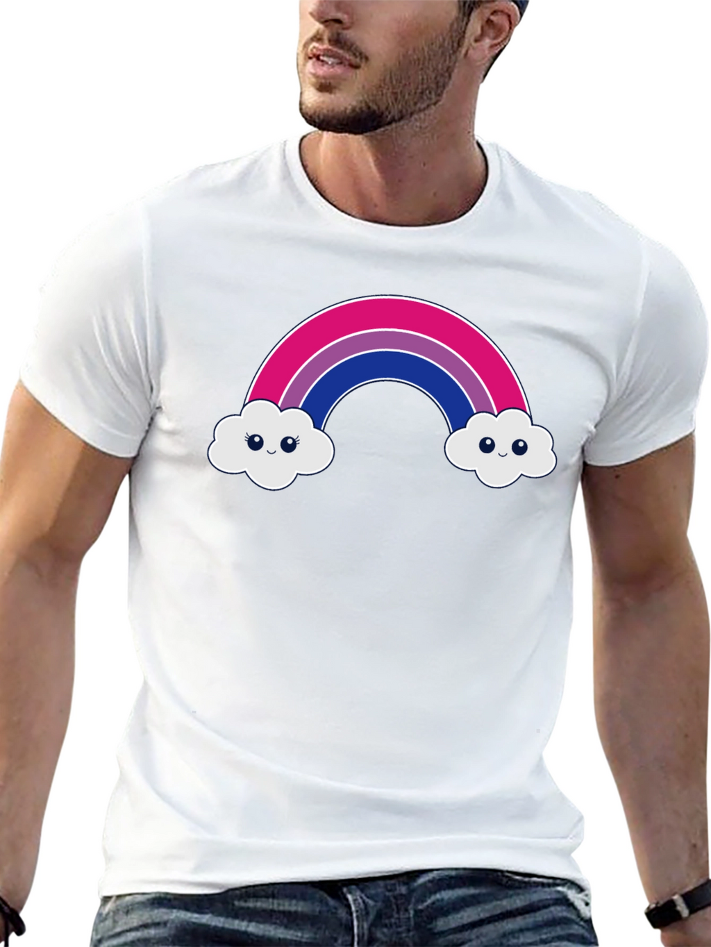 Bisexual Pride Rainbow Cloud T-Shirt