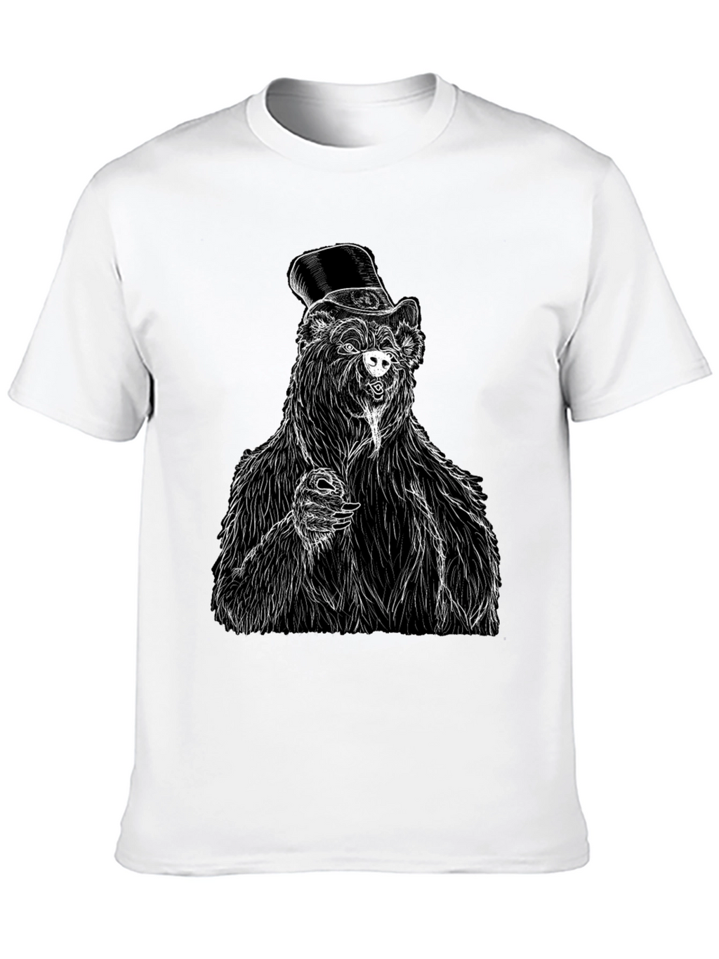 Bear Top Hat T-Shirt - Unique Graphic Tee