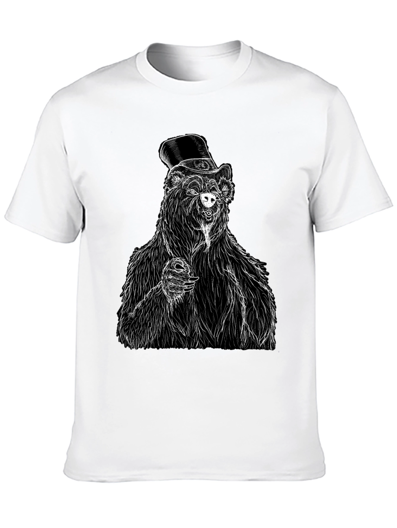Bear Top Hat T-Shirt - Unique Graphic Tee