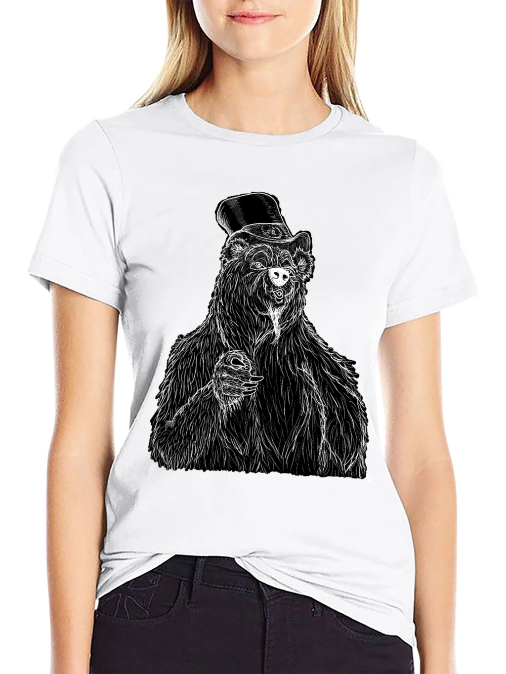 Bear Top Hat T-Shirt - Unique Graphic Tee