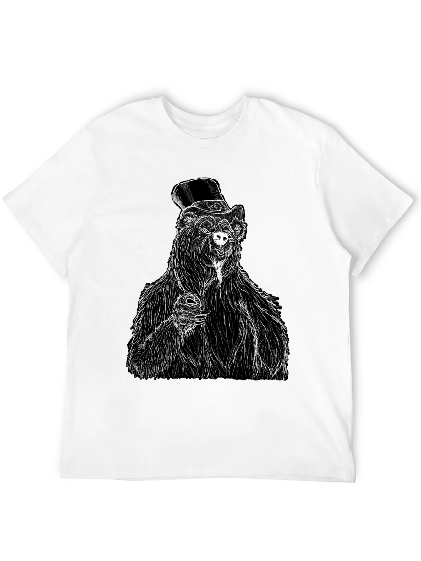 Bear Top Hat T-Shirt - Unique Graphic Tee