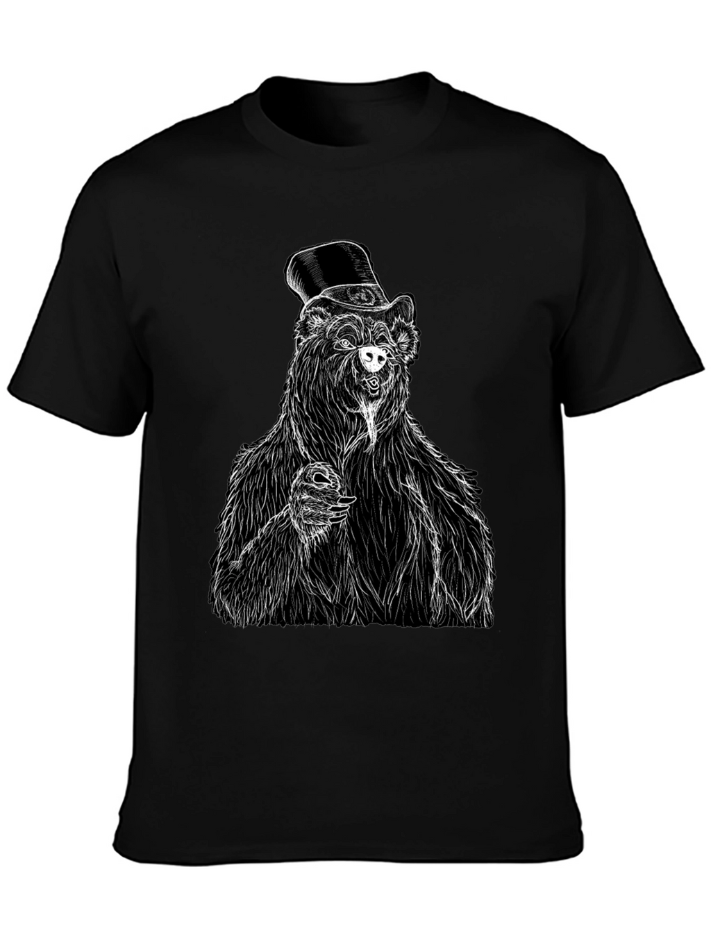 Bear Top Hat T-Shirt - Unique Graphic Tee