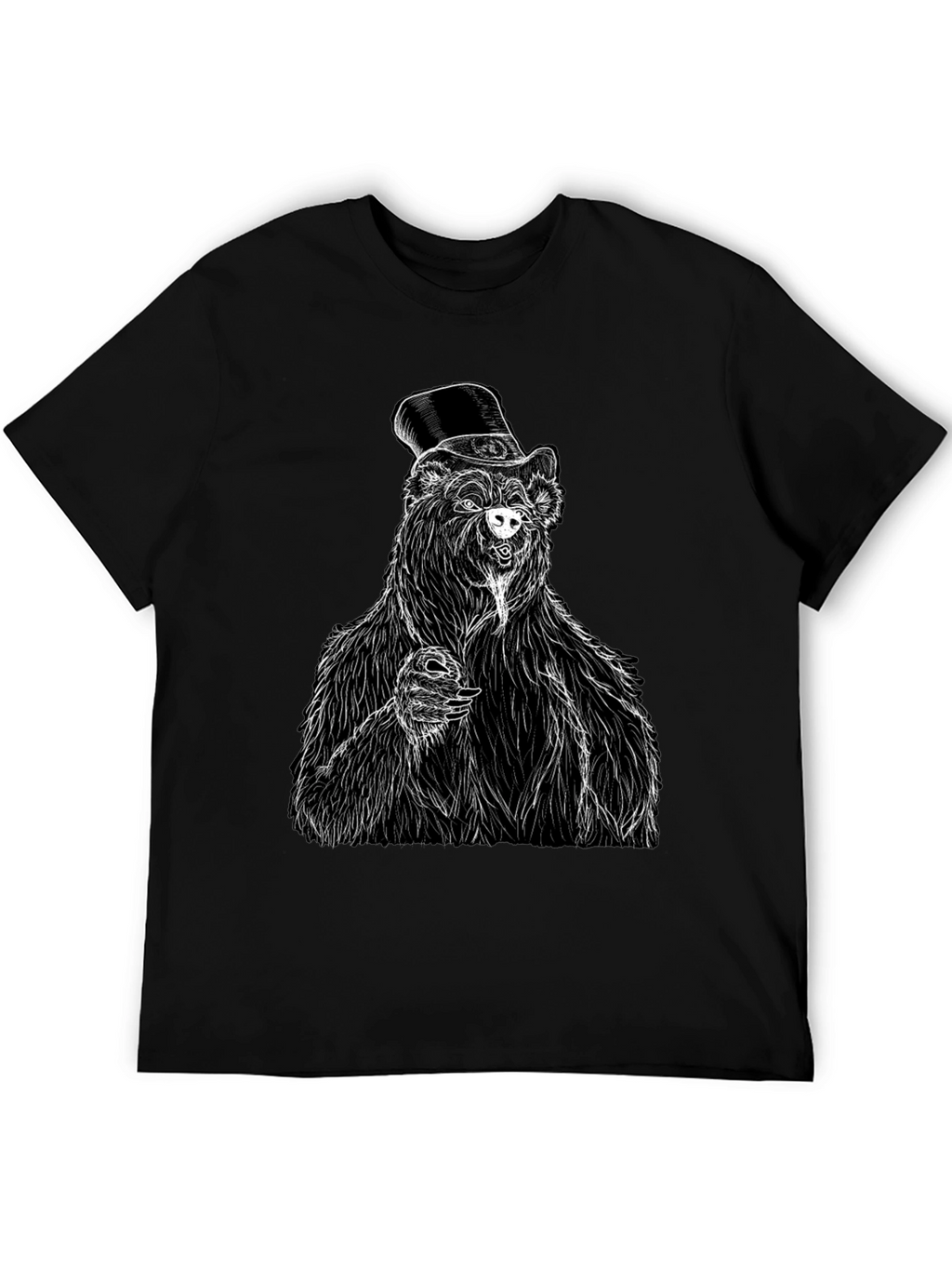 Bear Top Hat T-Shirt - Unique Graphic Tee