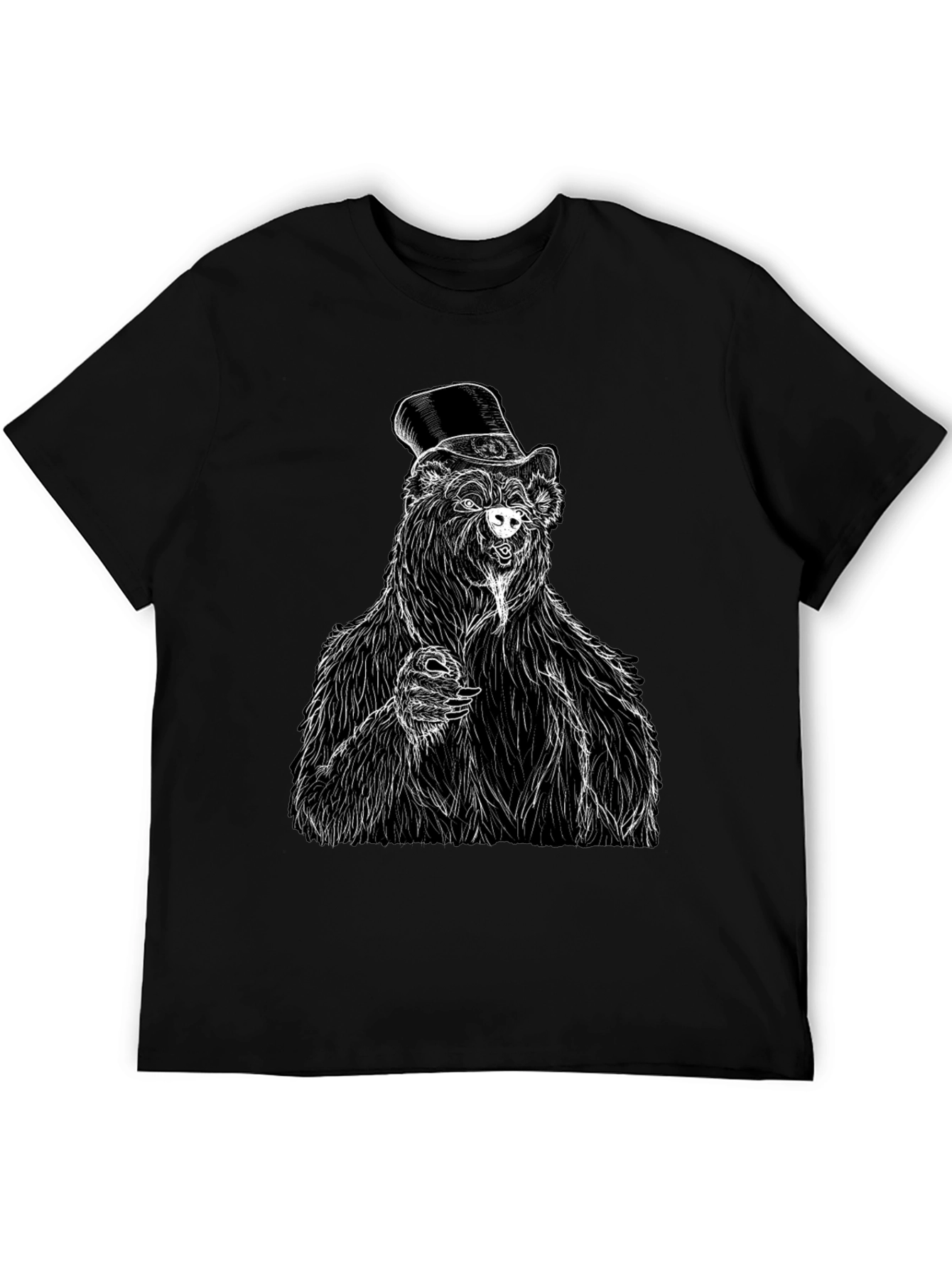 Bear Top Hat T-Shirt - Unique Graphic Tee