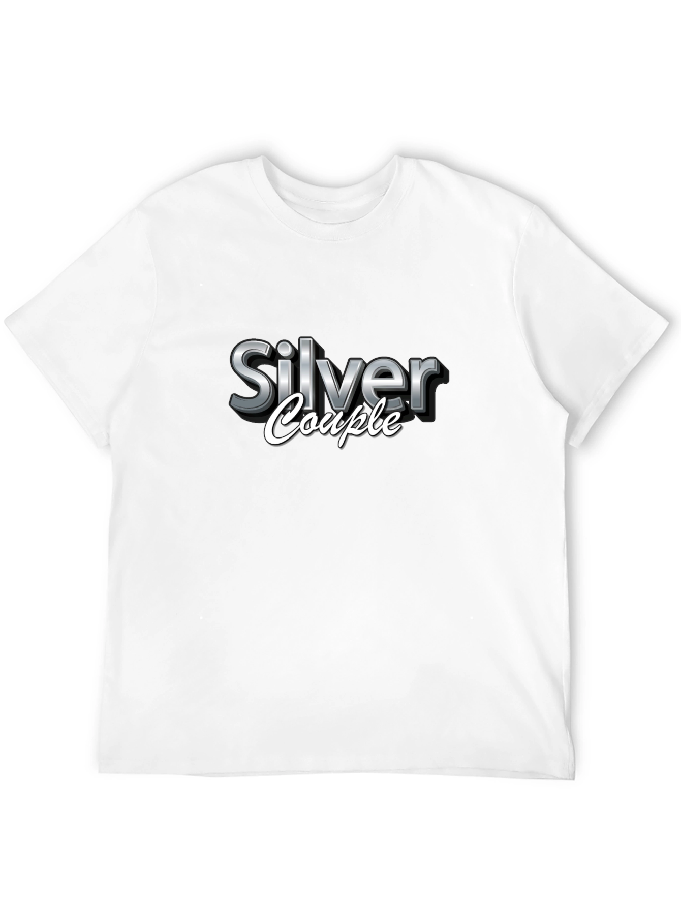 Silver Couple Black T-Shirt