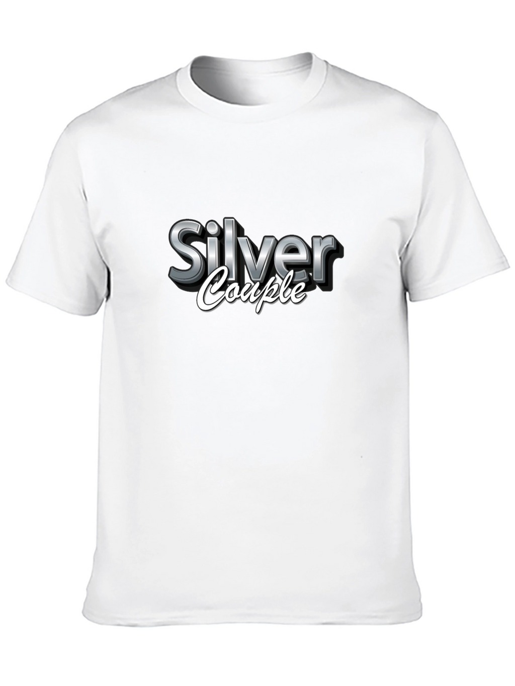 Silver Couple Black T-Shirt