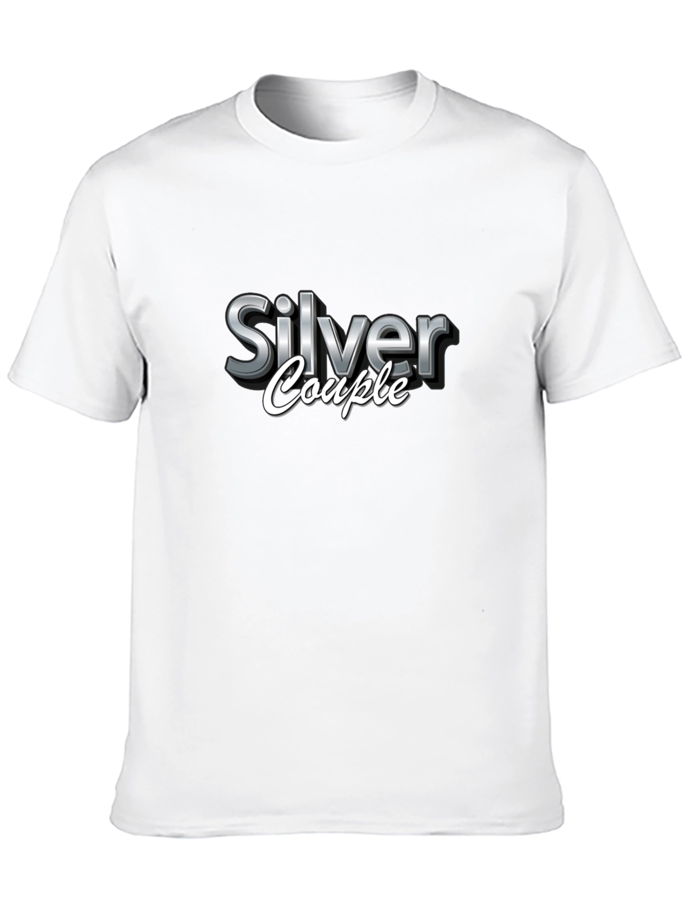 Silver Couple Black T-Shirt