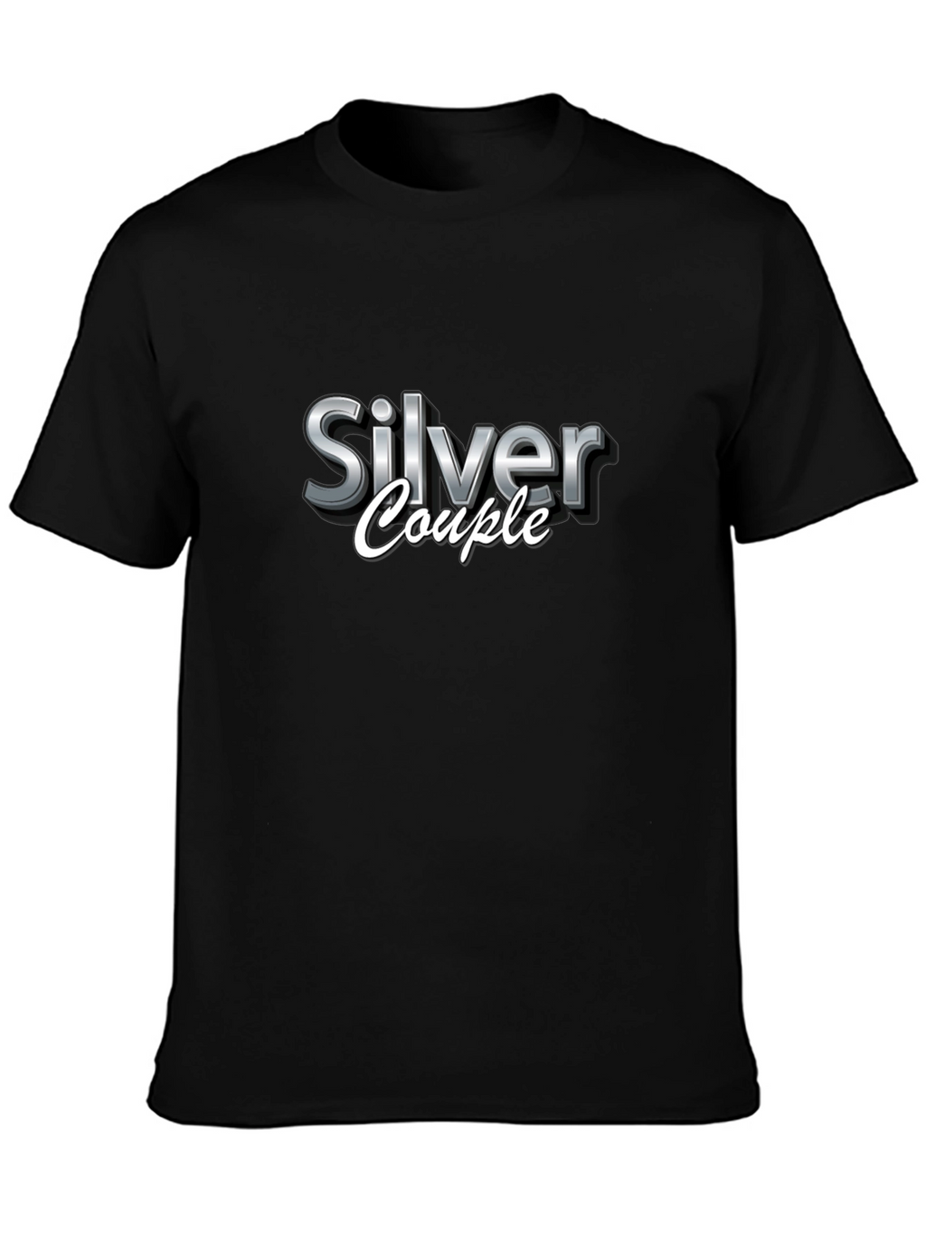 Silver Couple Black T-Shirt