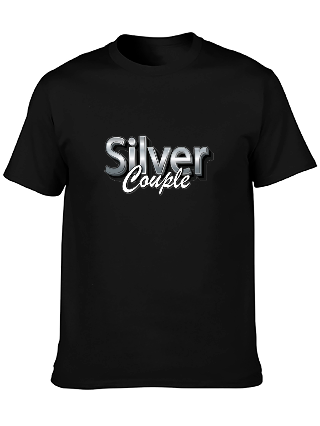 Silver Couple Black T-Shirt