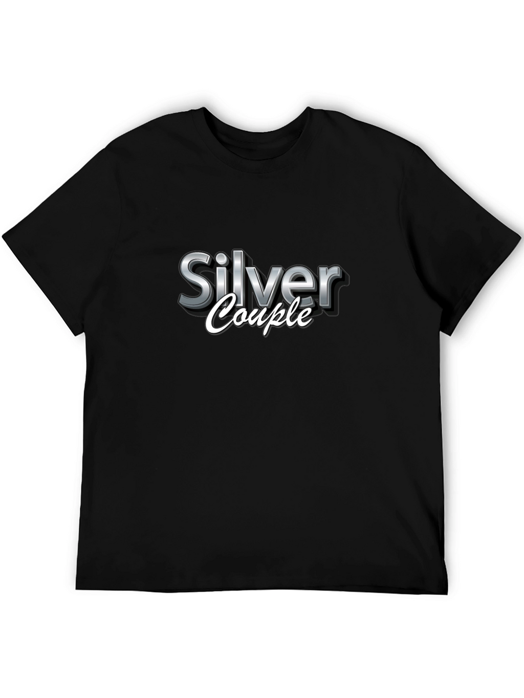 Silver Couple Black T-Shirt