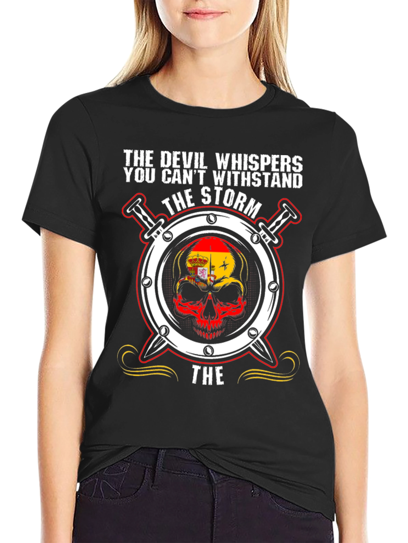 Devil Whispers Storm Graphic Tee