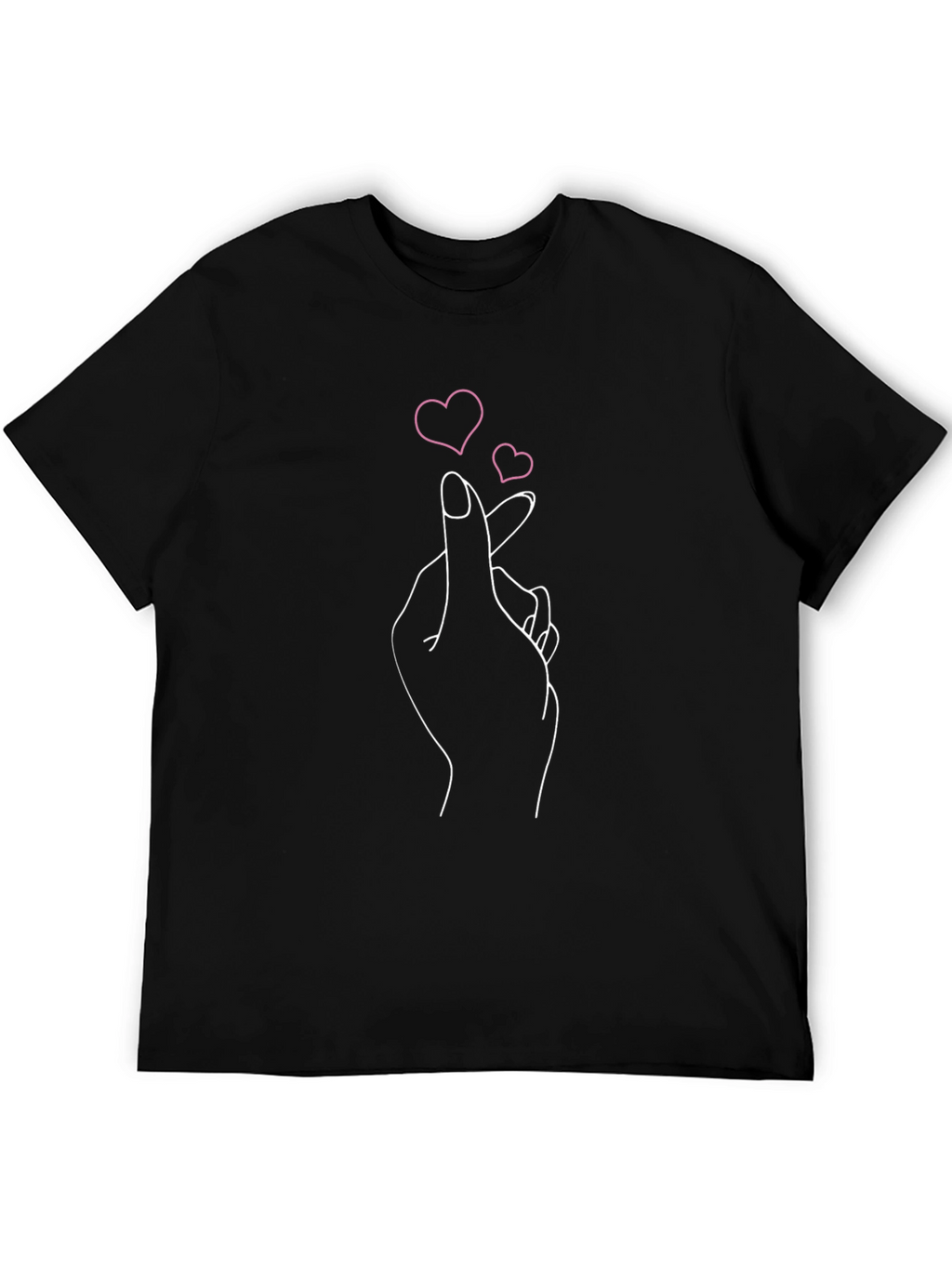 Finger Heart Graphic Tee - Stylish Casual Top
