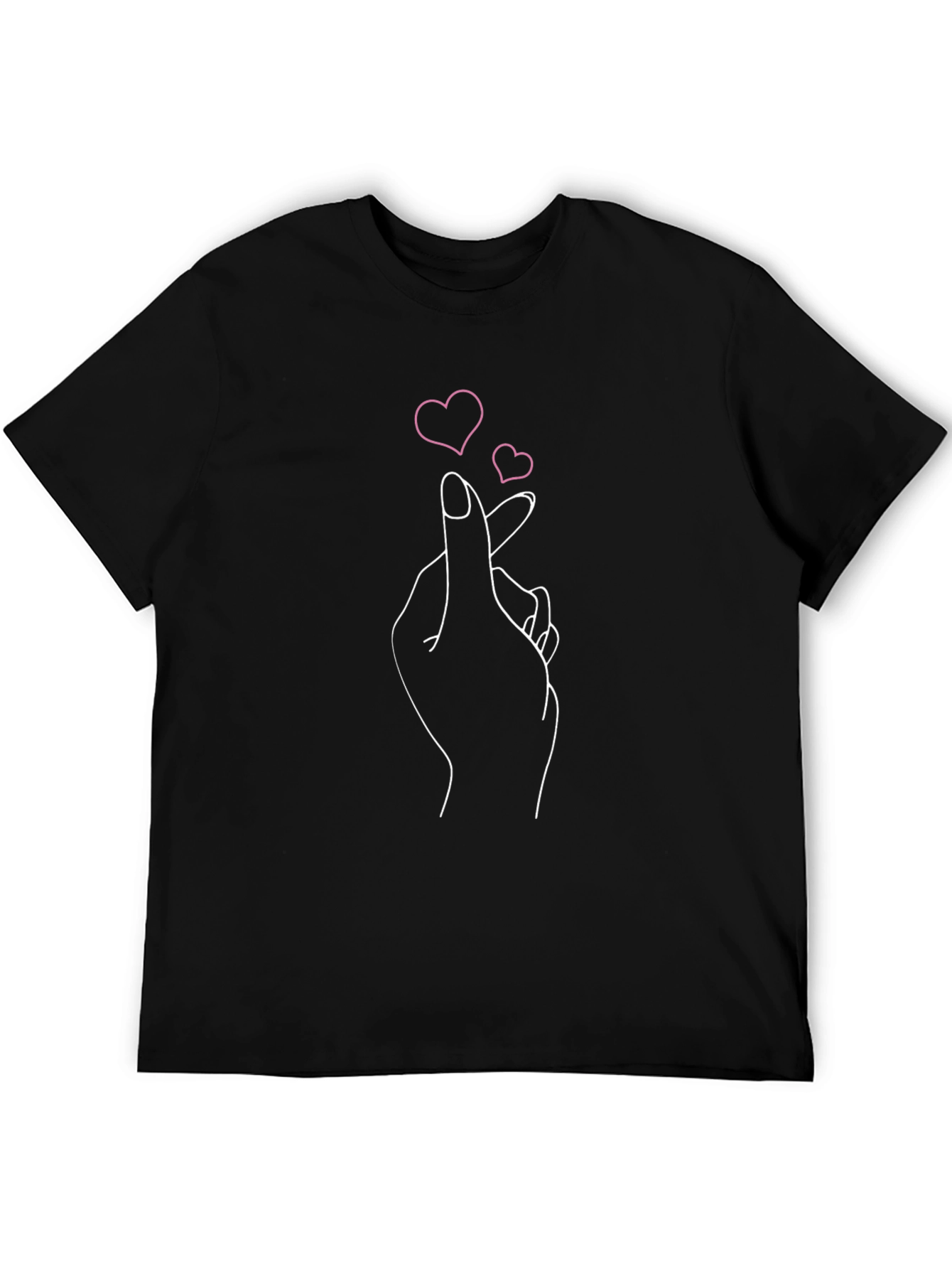 Finger Heart Graphic Tee - Stylish Casual Top