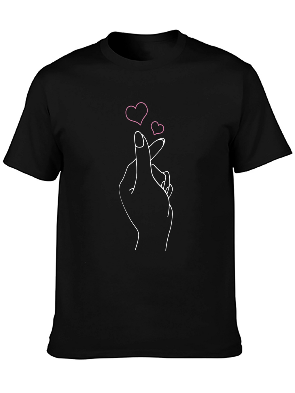 Finger Heart Graphic Tee - Stylish Casual Top