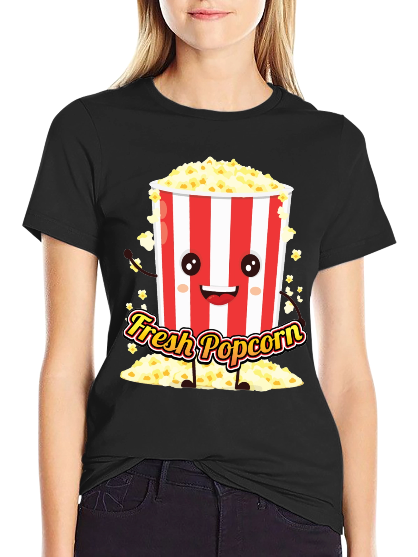 Fresh Popcorn Graphic Tee - Movie Night Shirt