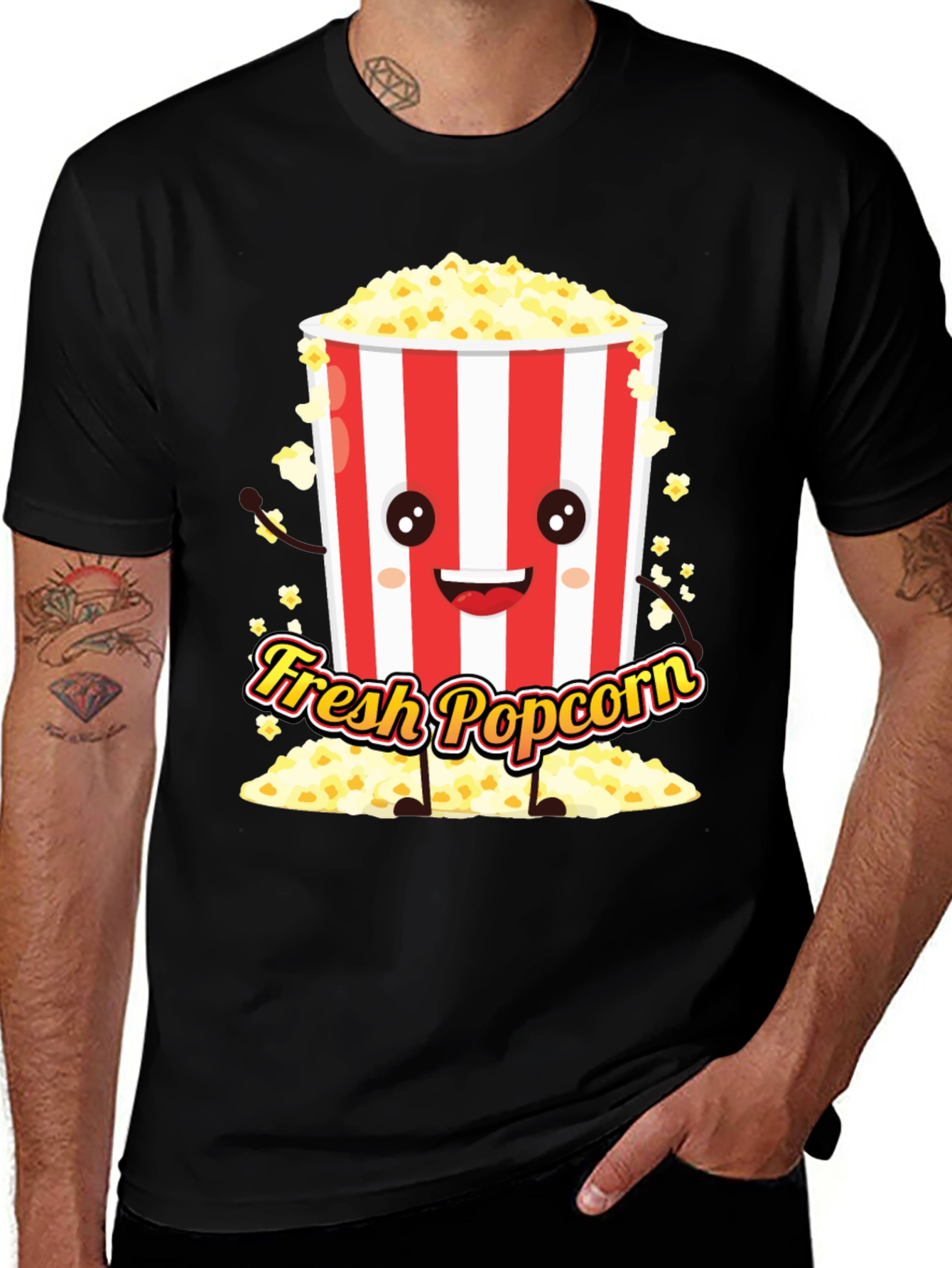 Fresh Popcorn Graphic Tee - Movie Night Shirt