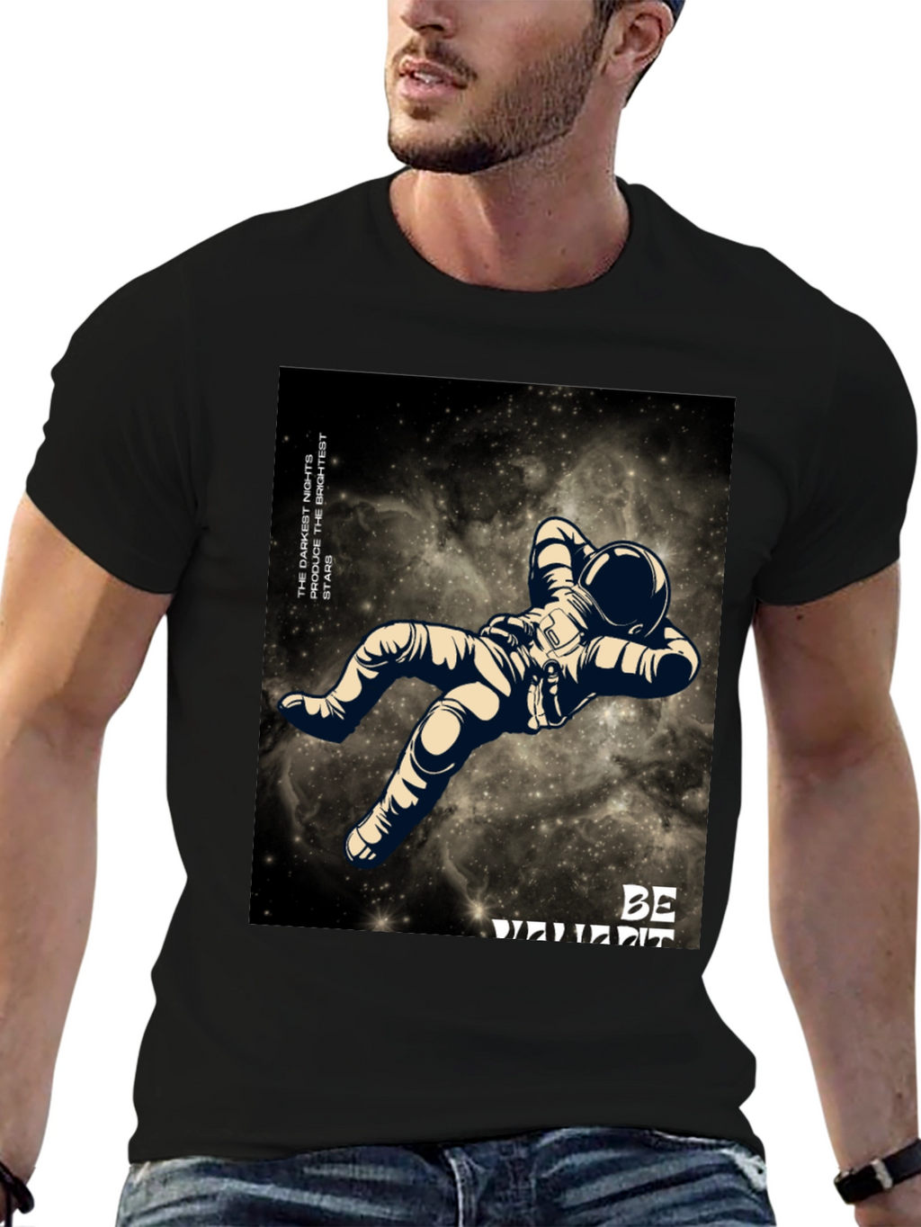 Astronaut Graphic Black T-Shirt - Be Different