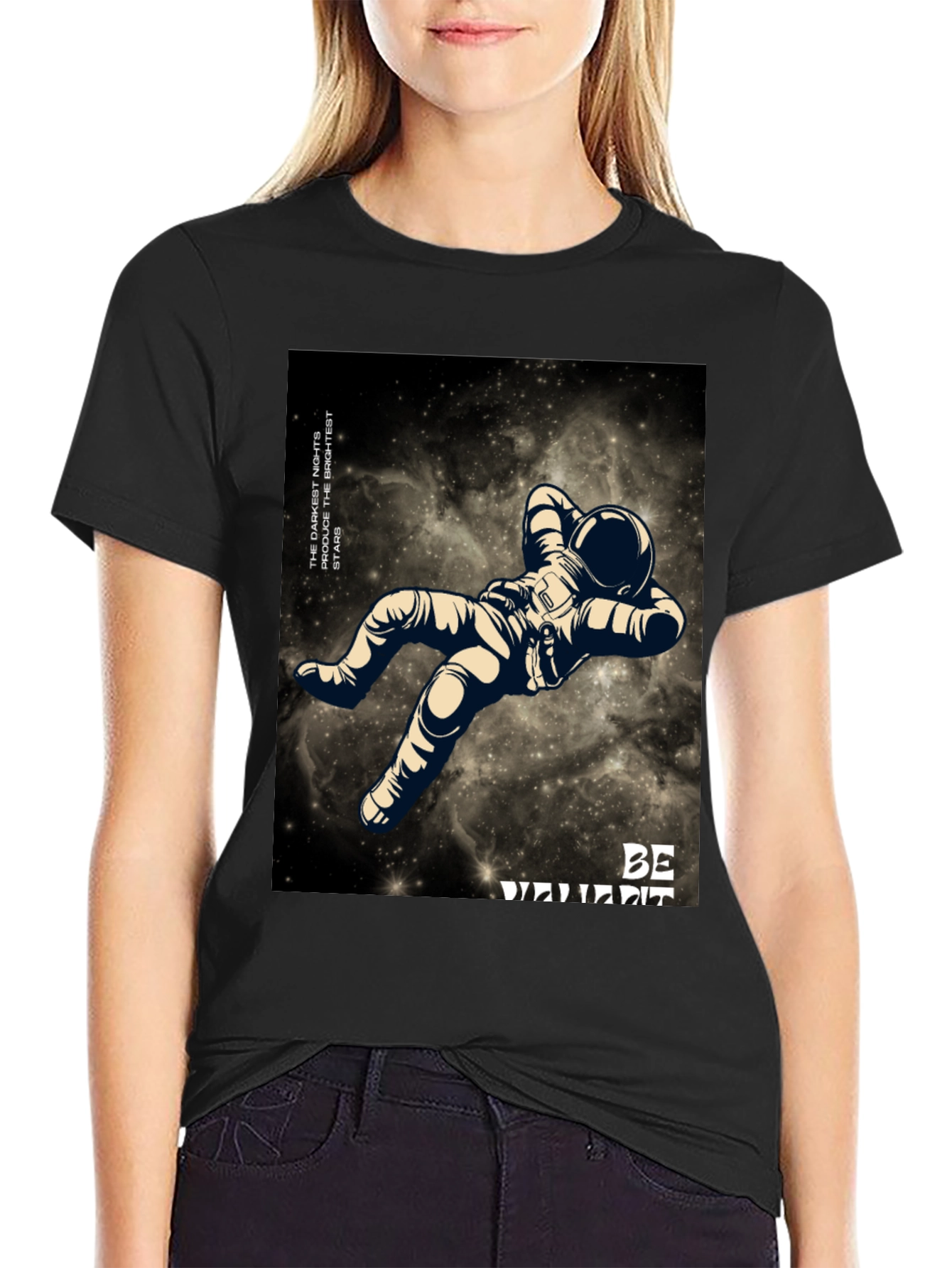 Astronaut Graphic Black T-Shirt - Be Different