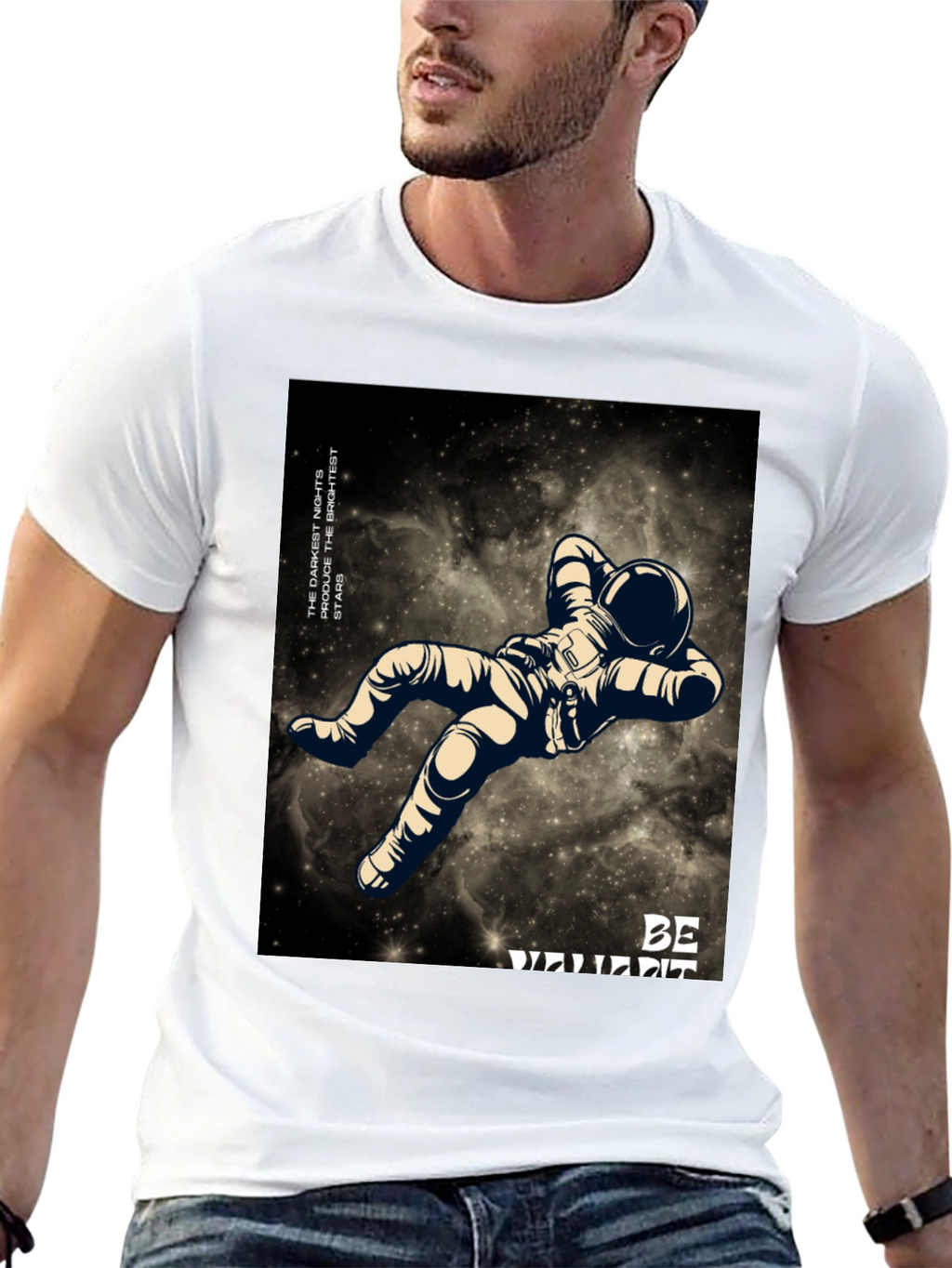 Astronaut Graphic Black T-Shirt - Be Different