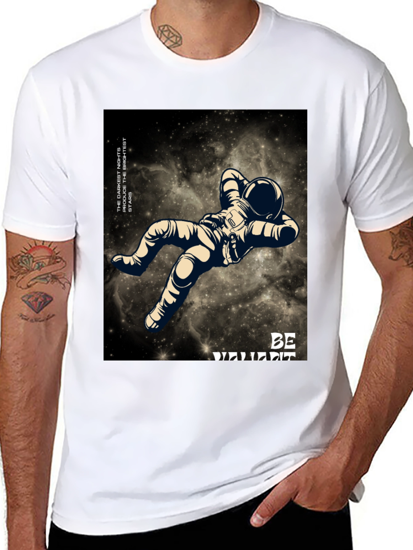 Astronaut Graphic Black T-Shirt - Be Different