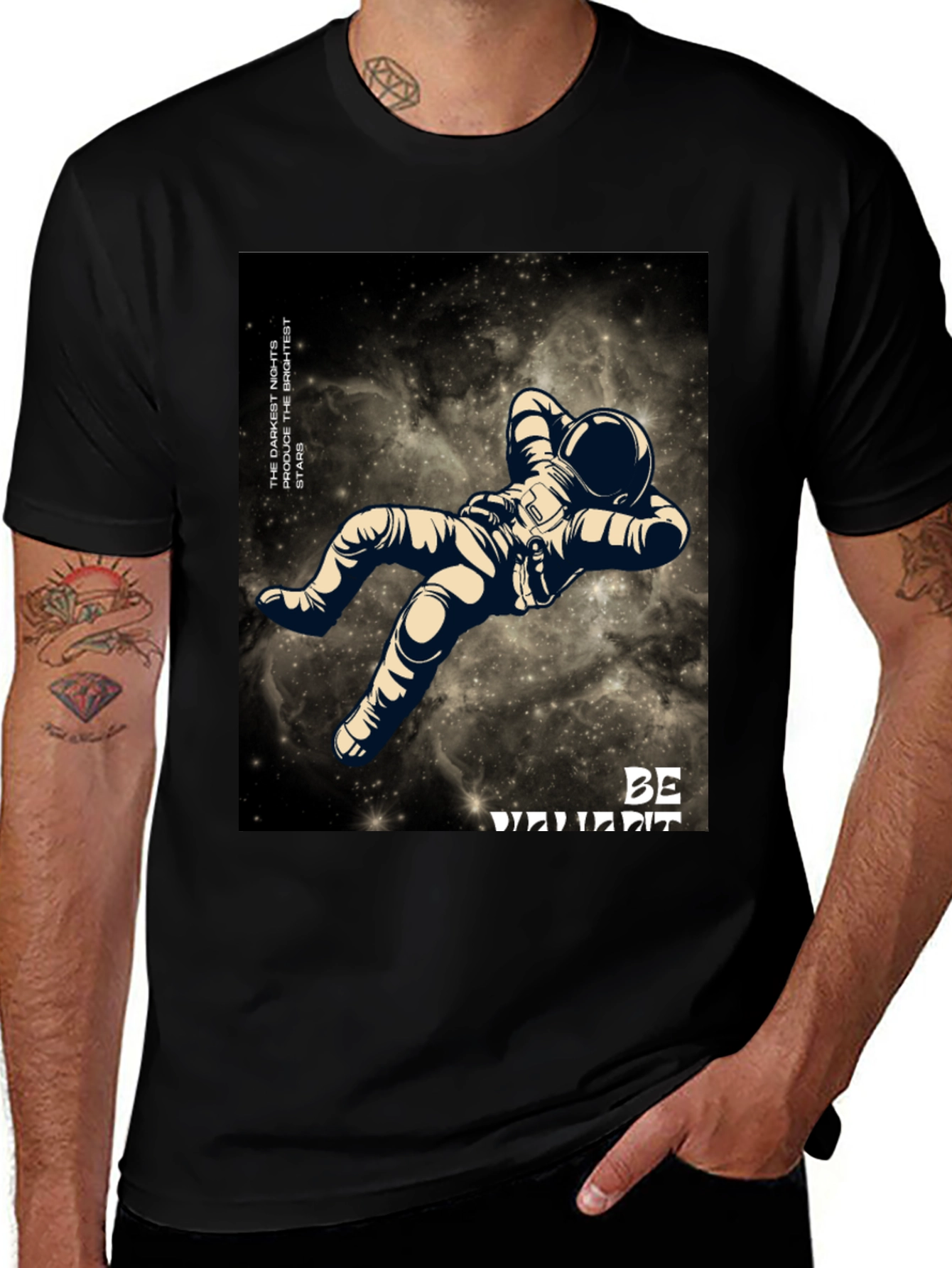 Astronaut Graphic Black T-Shirt - Be Different