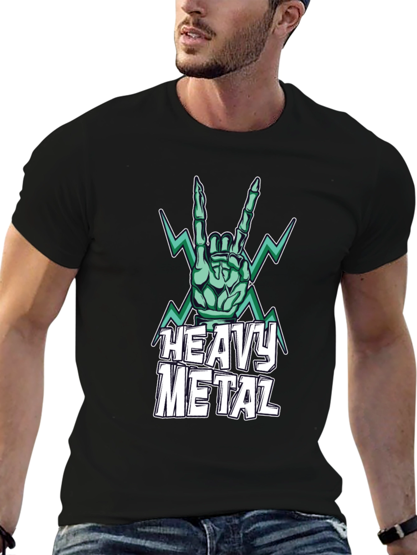 Heavy Metal Graphic Print T-Shirt