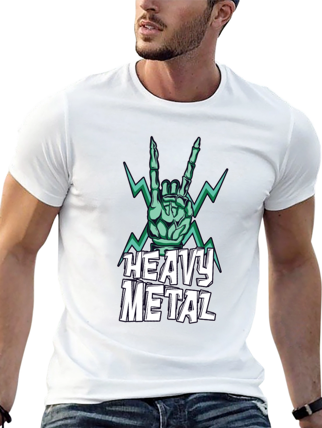 Heavy Metal Graphic Print T-Shirt