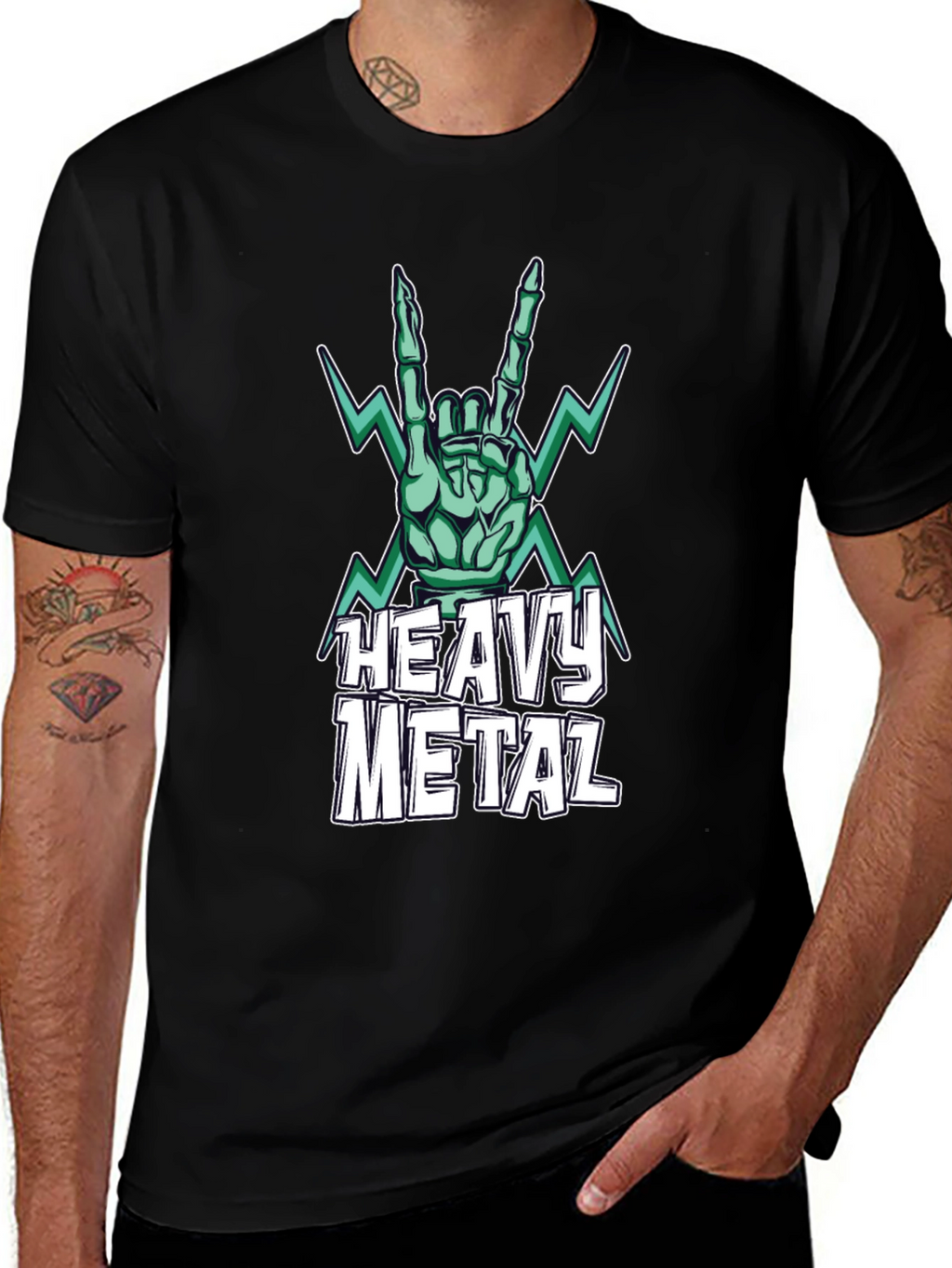 Heavy Metal Graphic Print T-Shirt