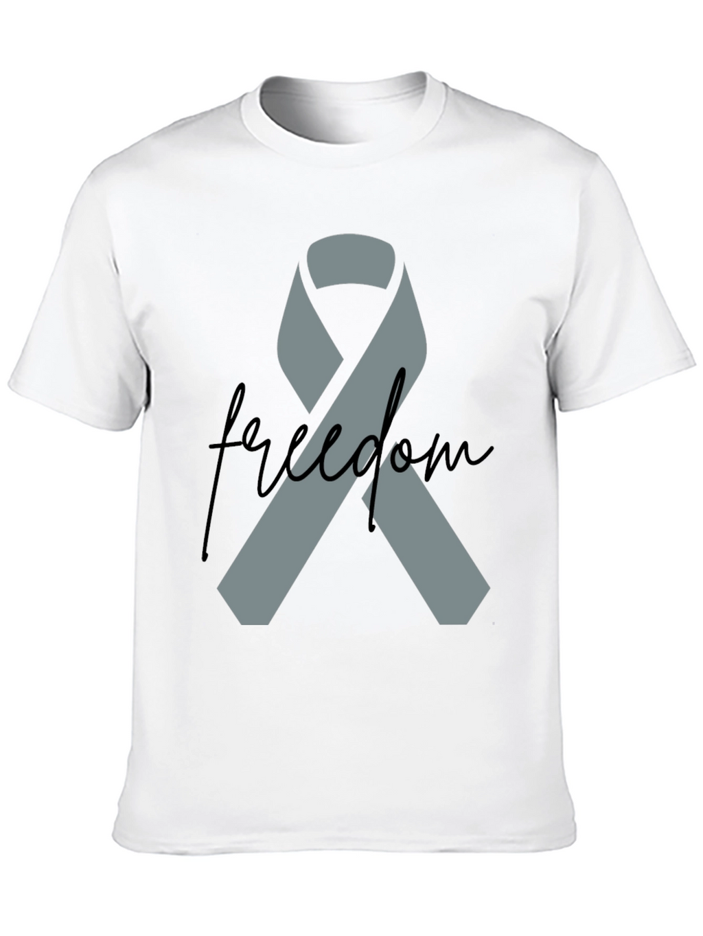 Freedom Ribbon T-Shirt - Grey Ribbon on Black