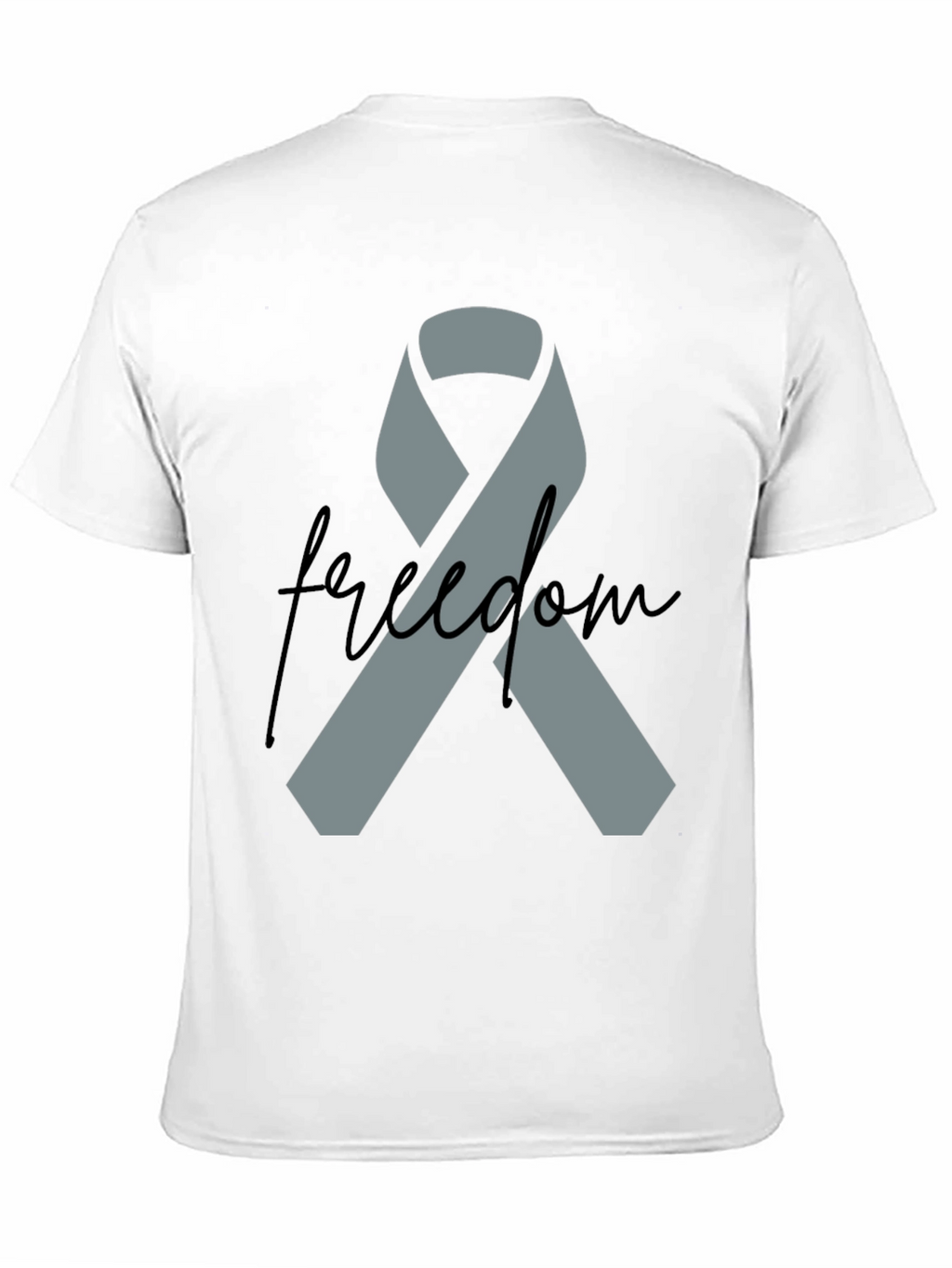 Freedom Ribbon T-Shirt - Grey Ribbon on Black