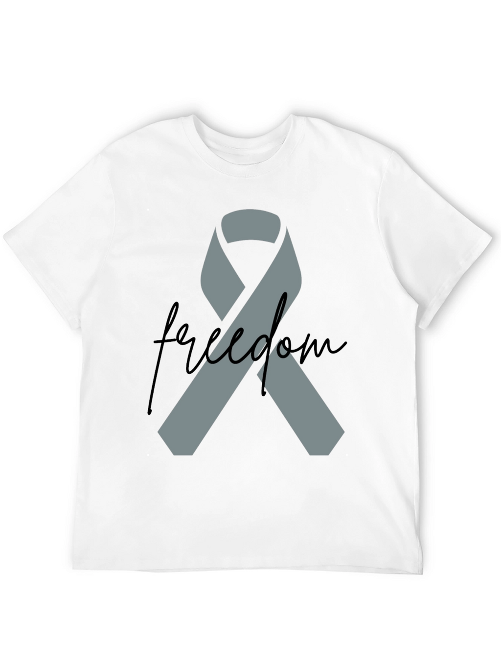 Freedom Ribbon T-Shirt - Grey Ribbon on Black