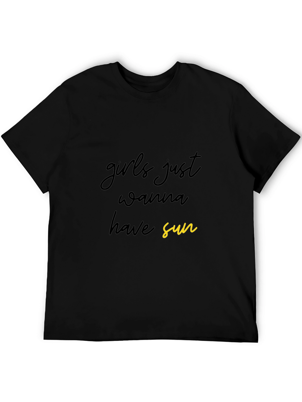 Girls Just Wanna Have Sun Black Graphic Tee