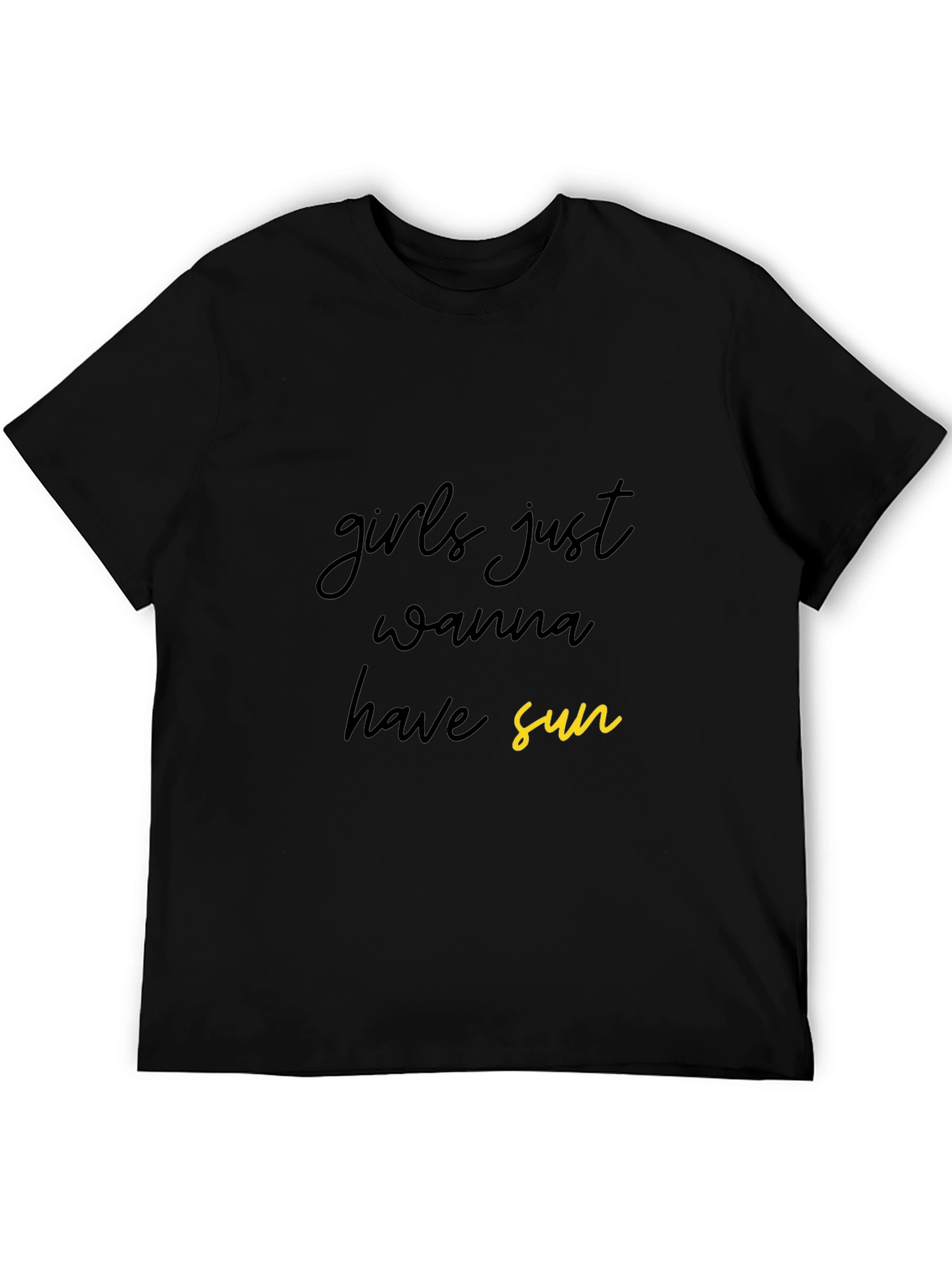 Girls Just Wanna Have Sun Black Graphic Tee