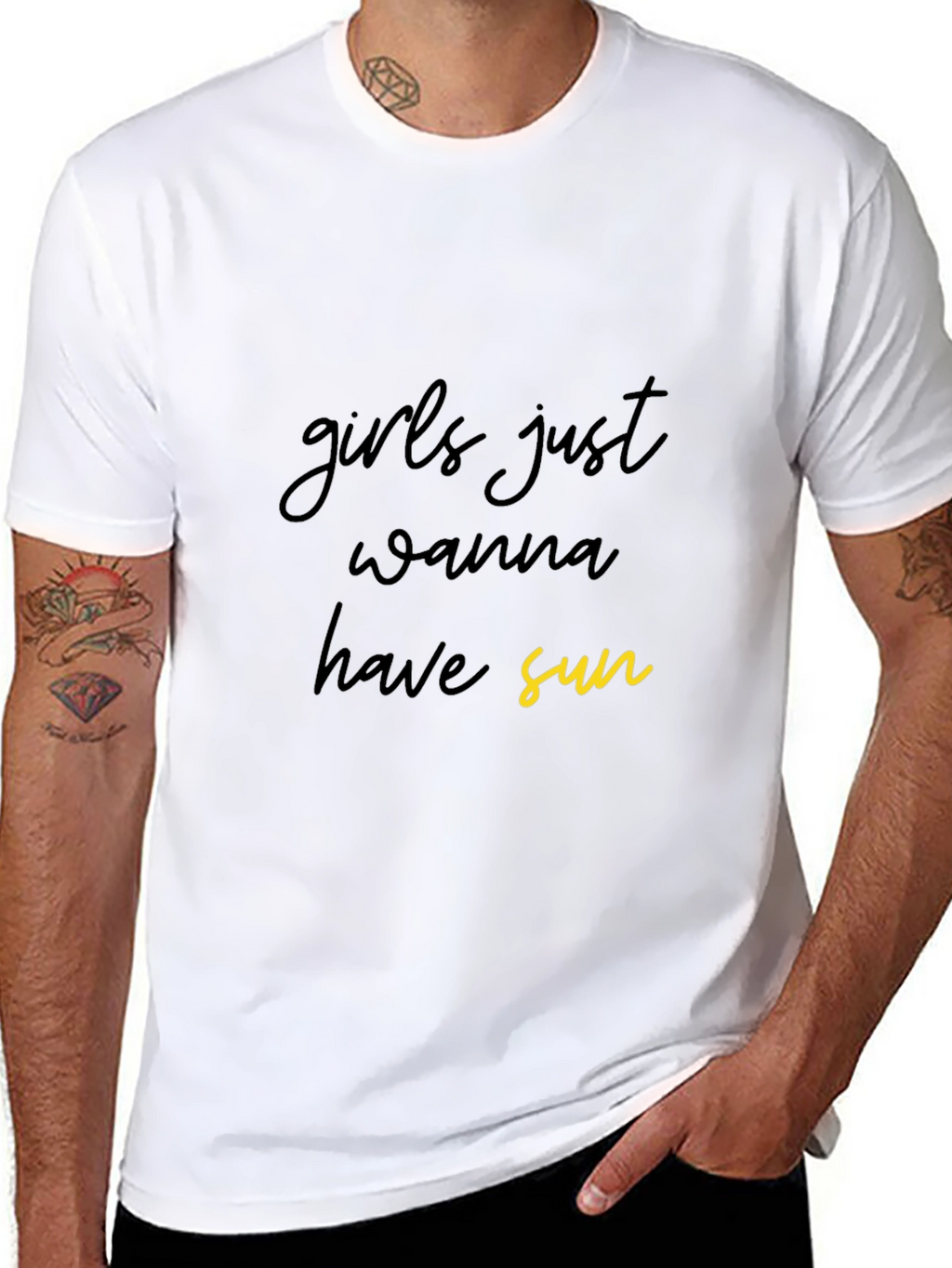 Girls Just Wanna Have Sun Black Graphic Tee