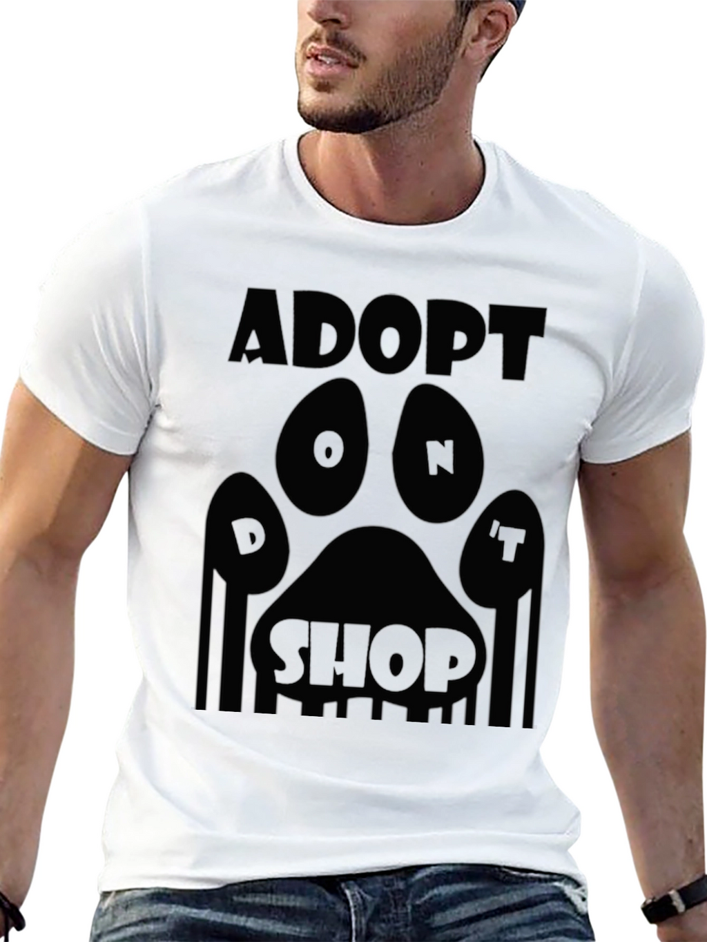 Adopt Dont Shop Black Graphic Tee