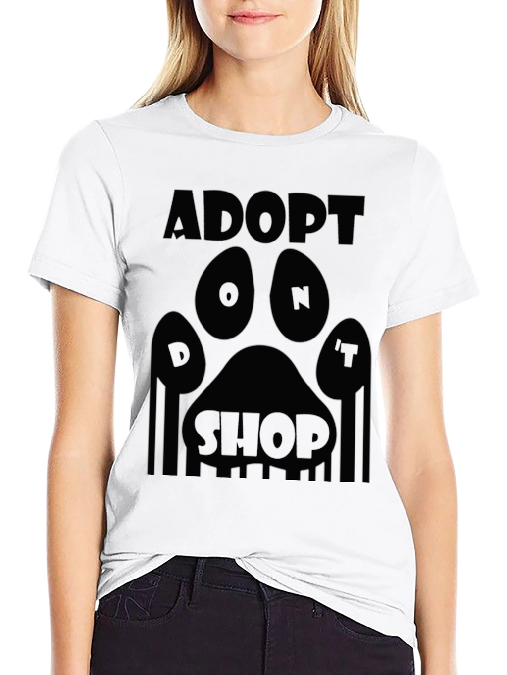 Adopt Dont Shop Black Graphic Tee