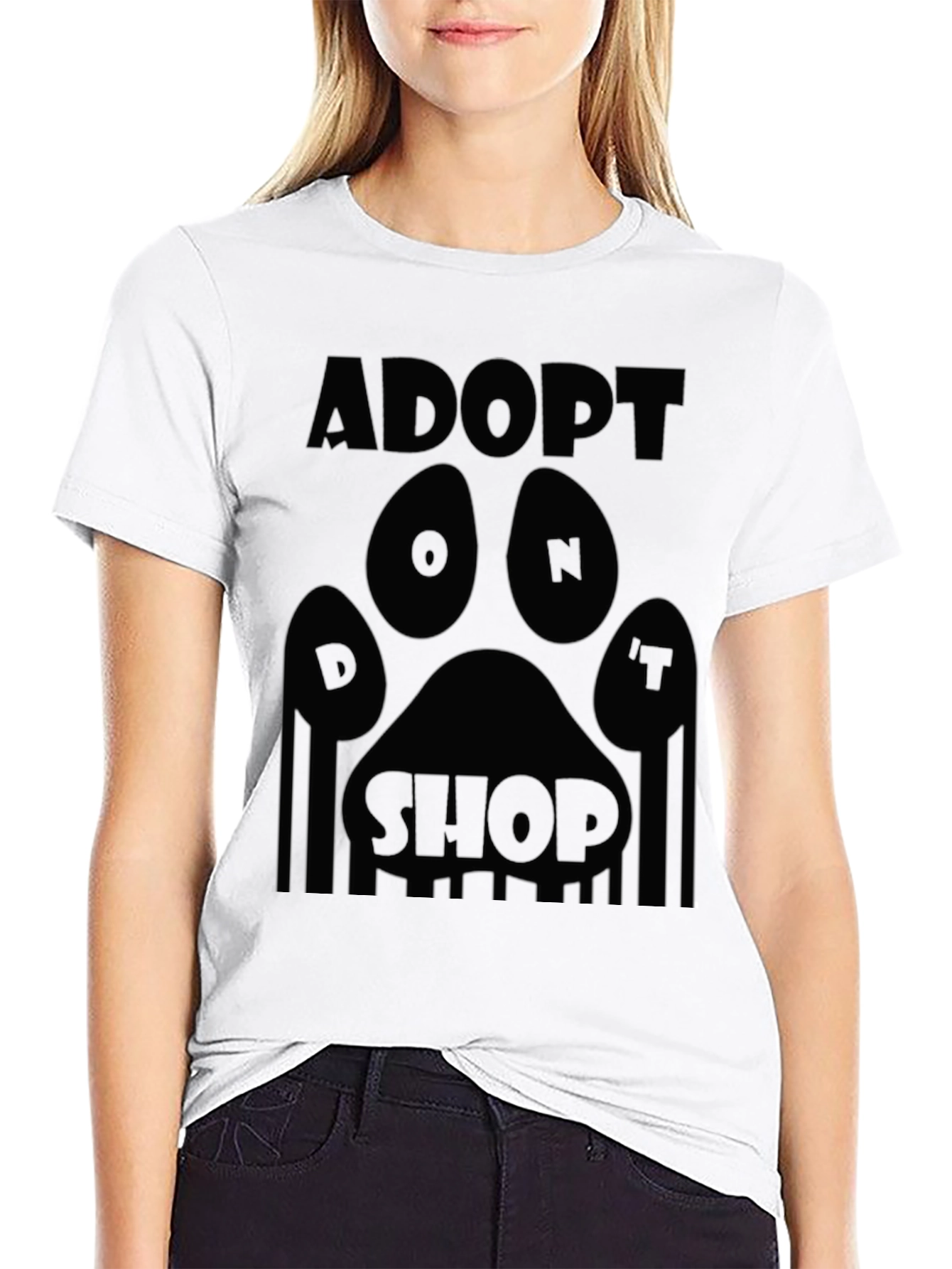 Adopt Dont Shop Black Graphic Tee