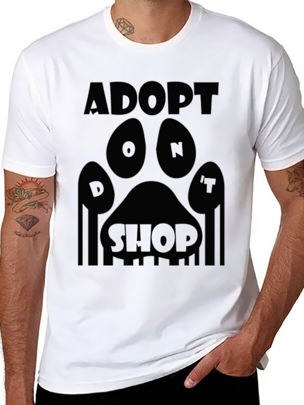 Adopt Dont Shop Black Graphic Tee