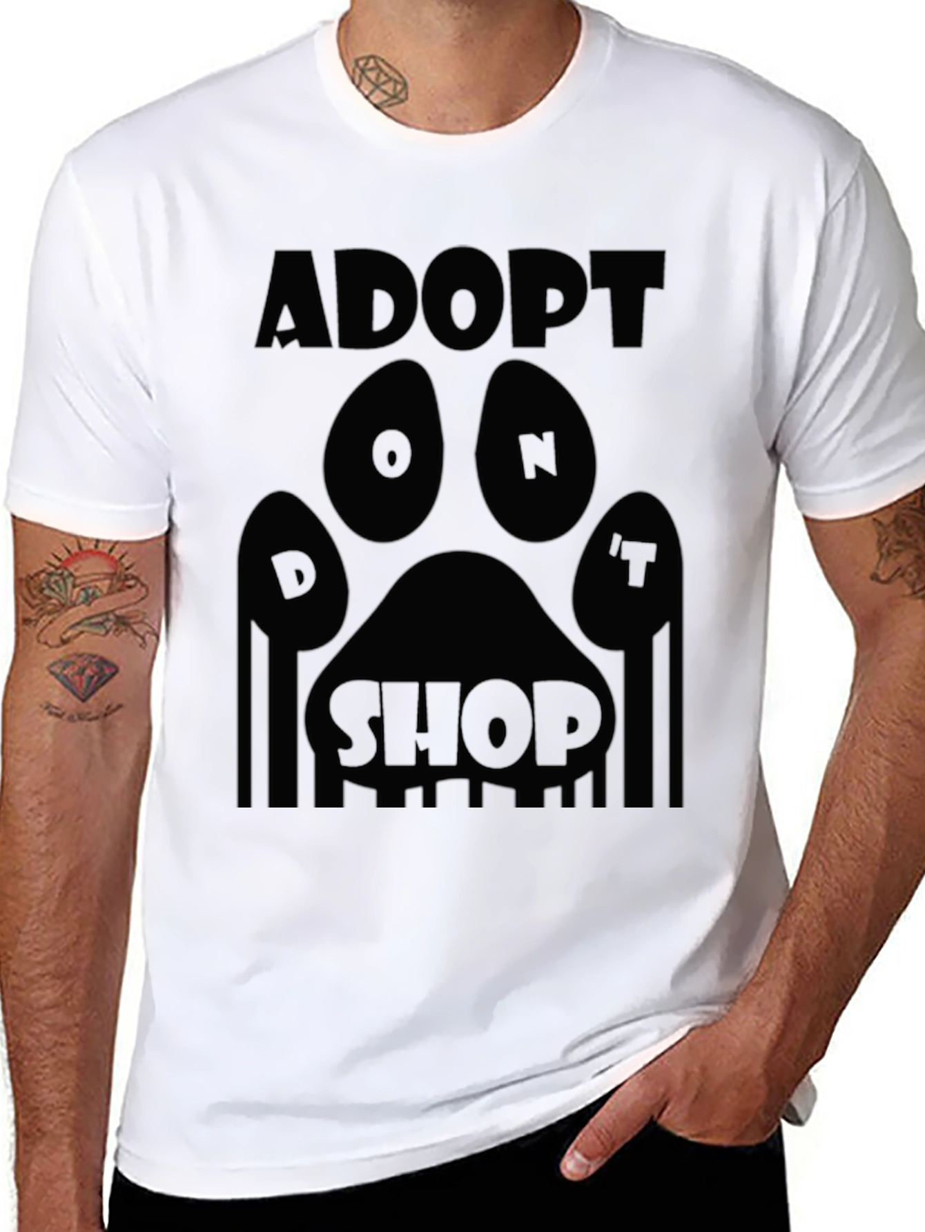 Adopt Dont Shop Black Graphic Tee