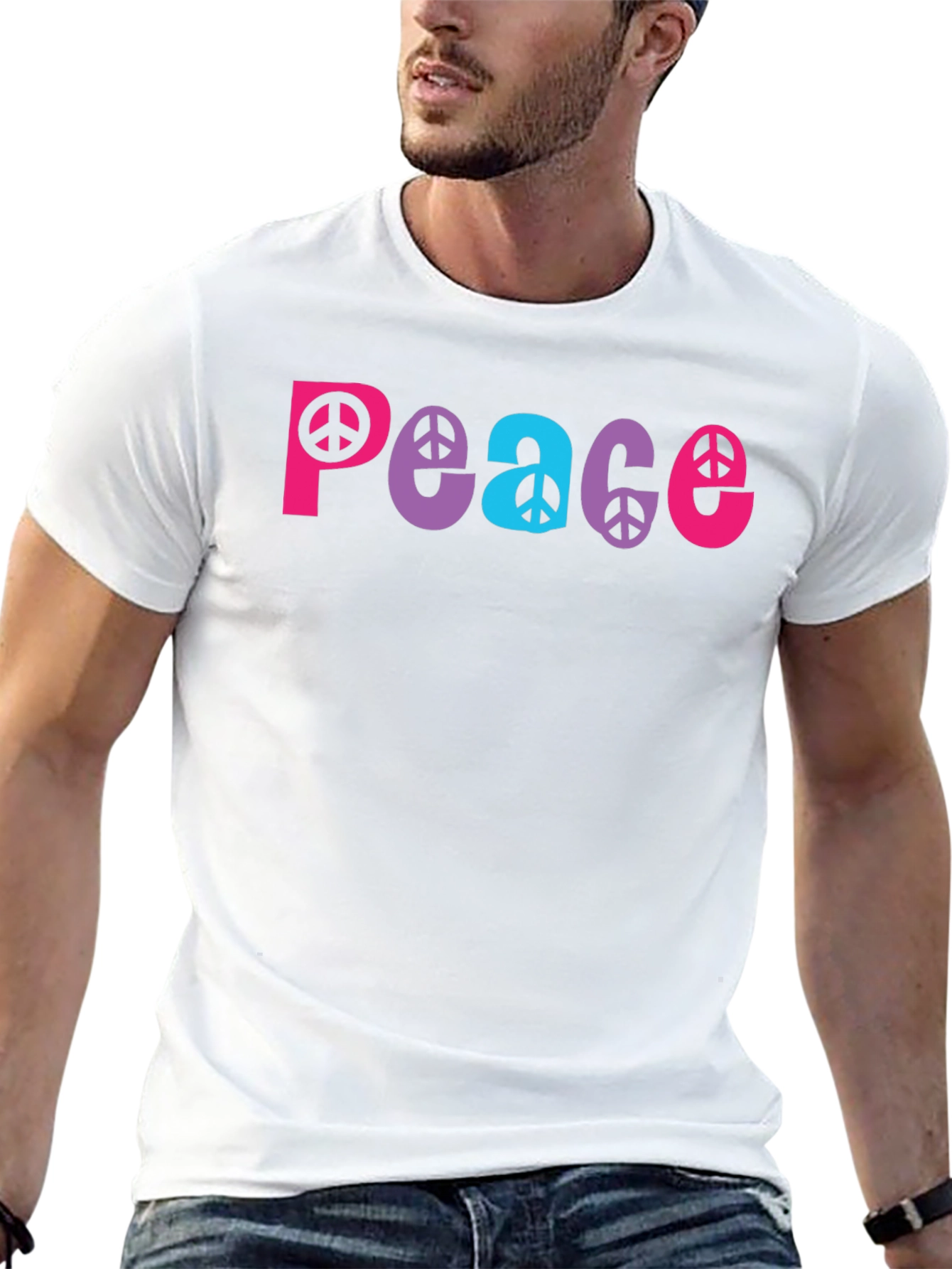Peace Sign Graphic Tee - Black