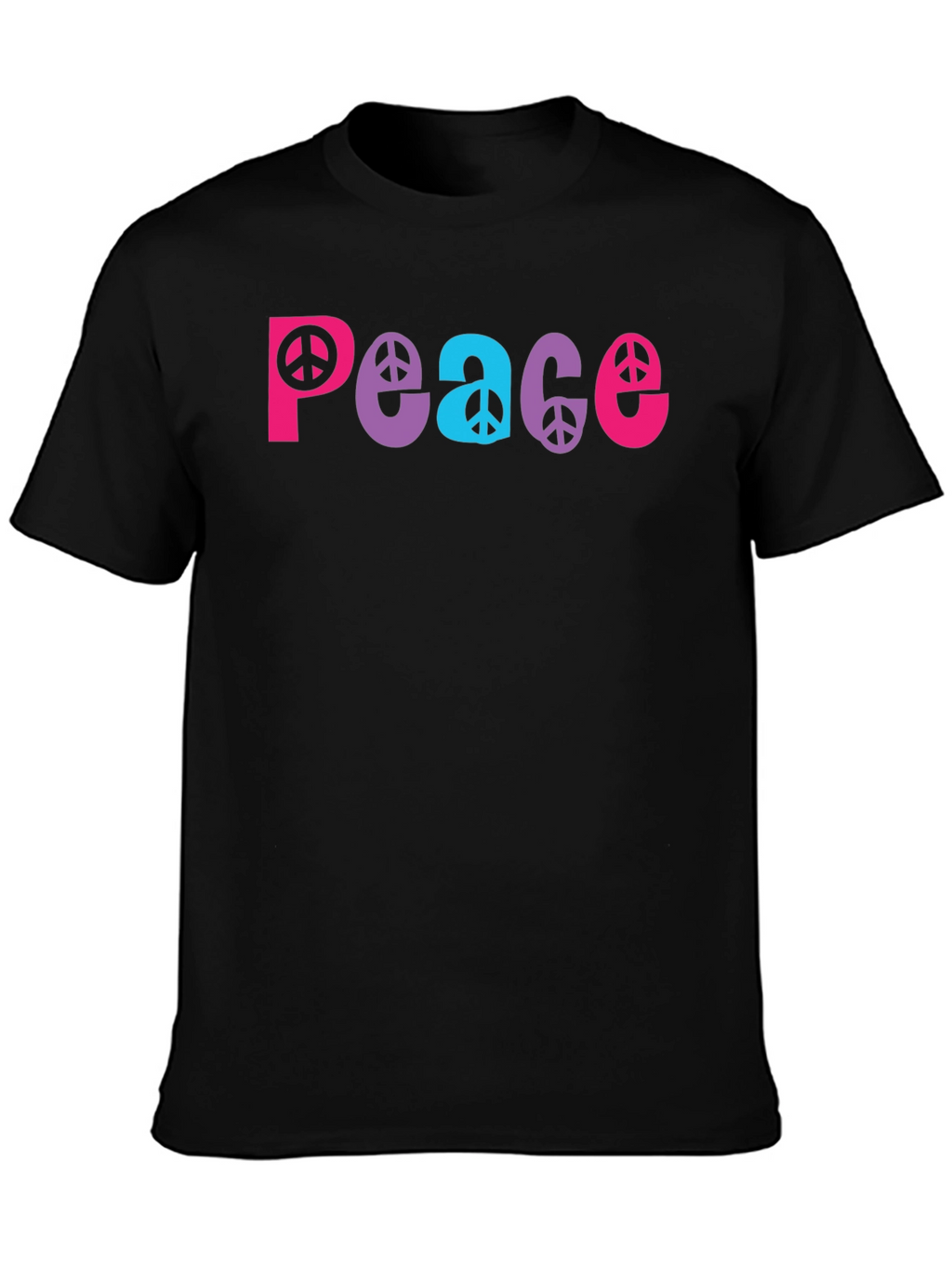 Peace Sign Graphic Tee - Black