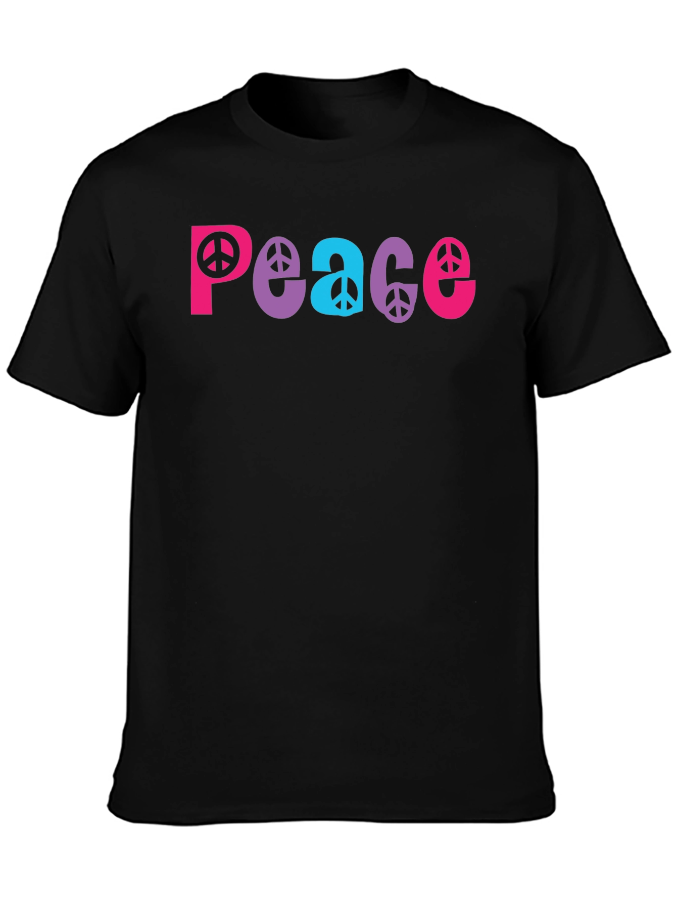 Peace Sign Graphic Tee - Black