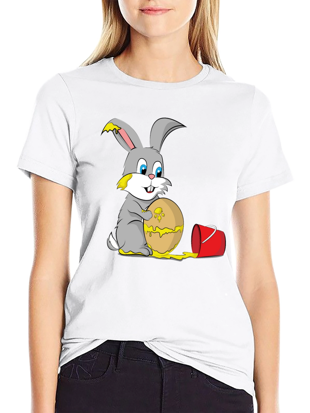 Funny Easter Bunny Egg Painting T-Shirt