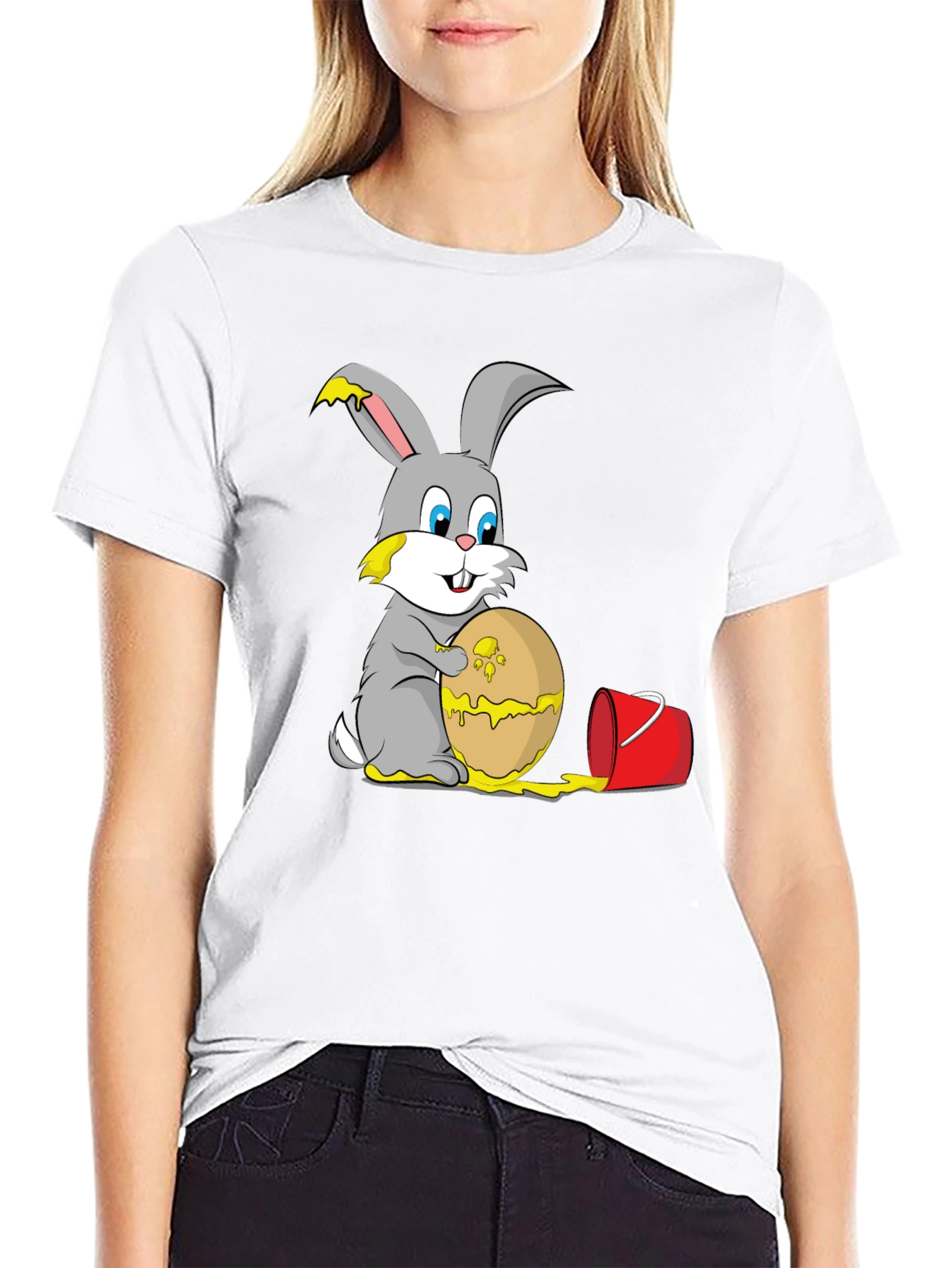 Funny Easter Bunny Egg Painting T-Shirt