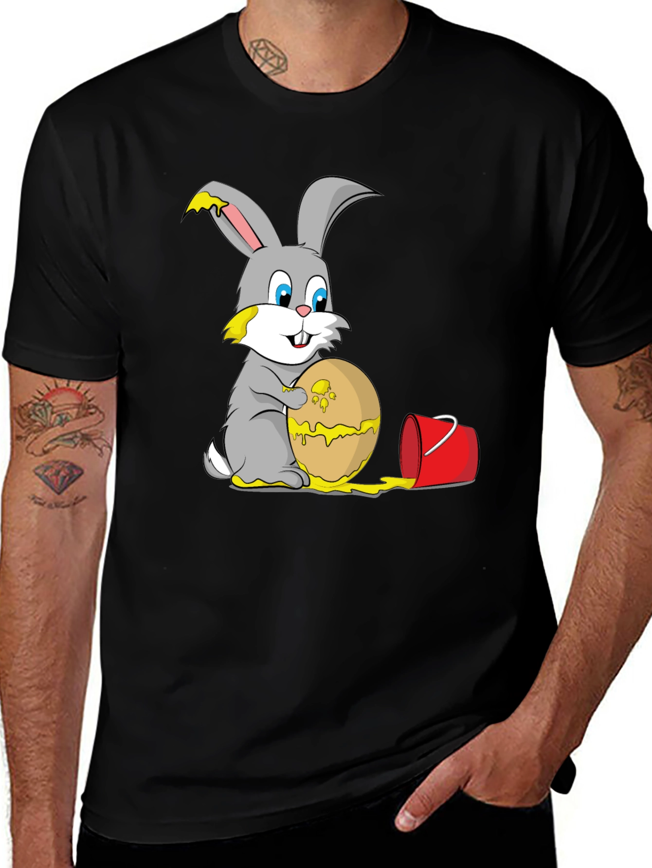 Funny Easter Bunny Egg Painting T-Shirt