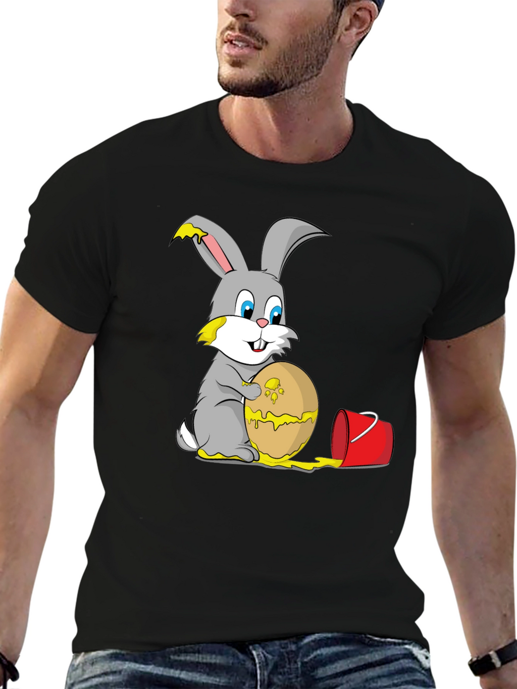 Funny Easter Bunny Egg Painting T-Shirt