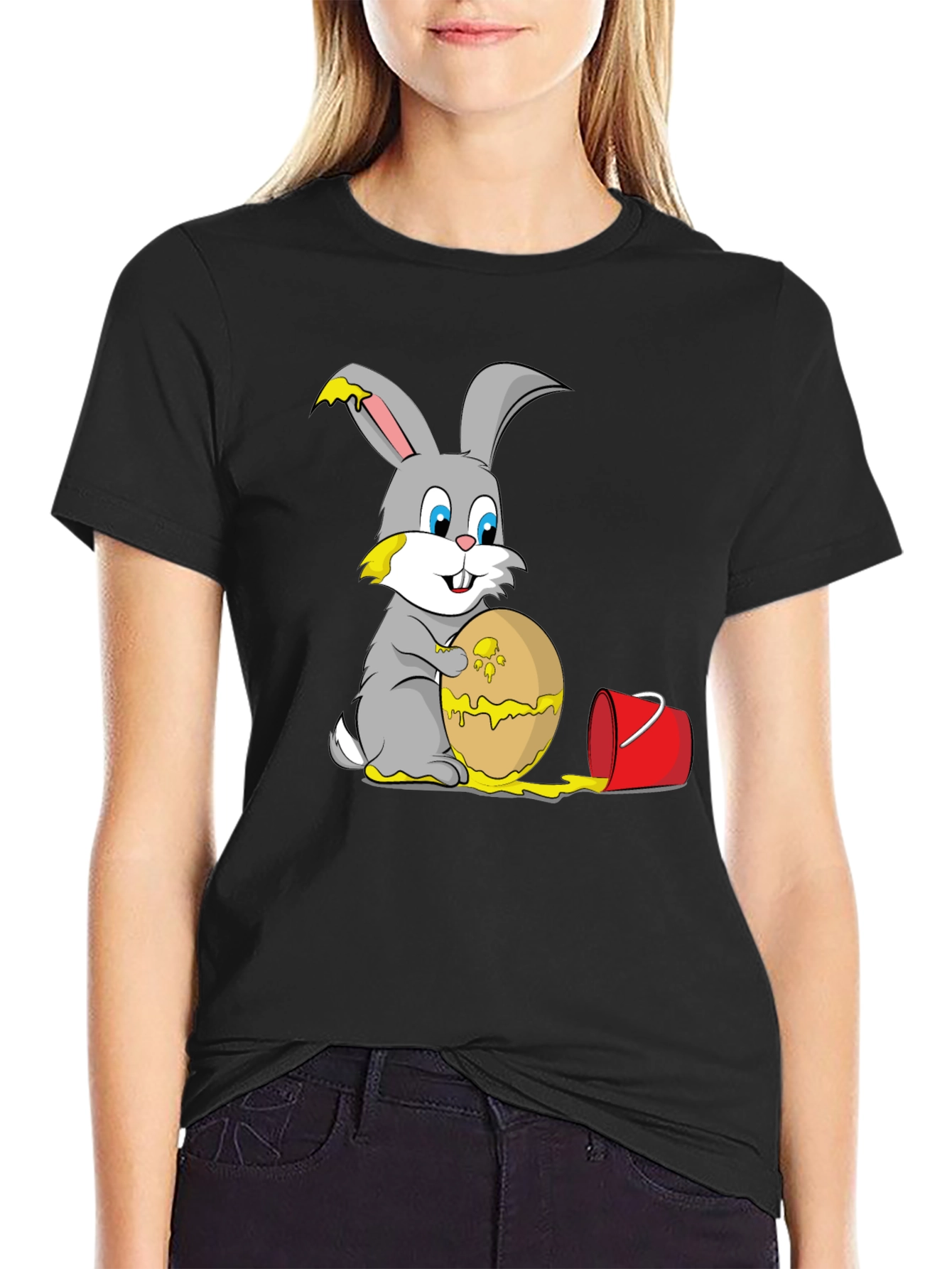 Funny Easter Bunny Egg Painting T-Shirt